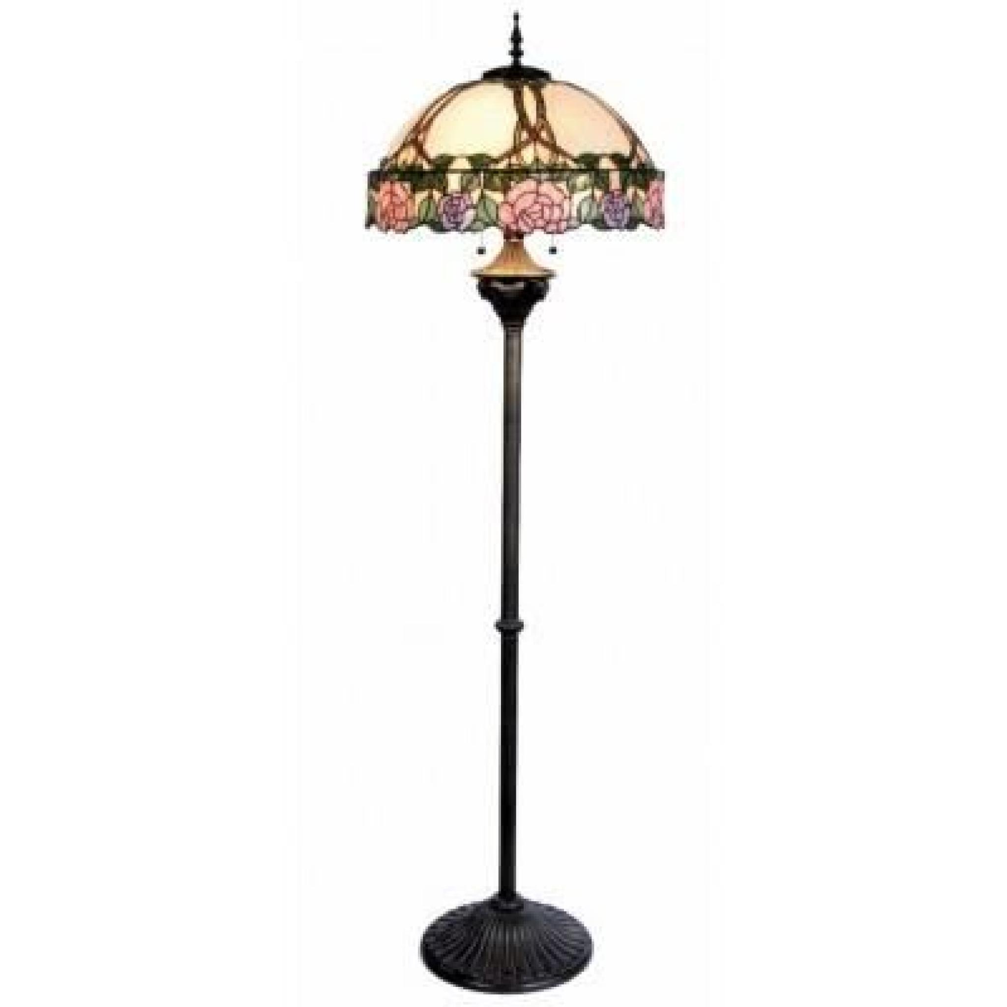 lampadaire style Tiffany reproduction lampe Tiffany metal et verre