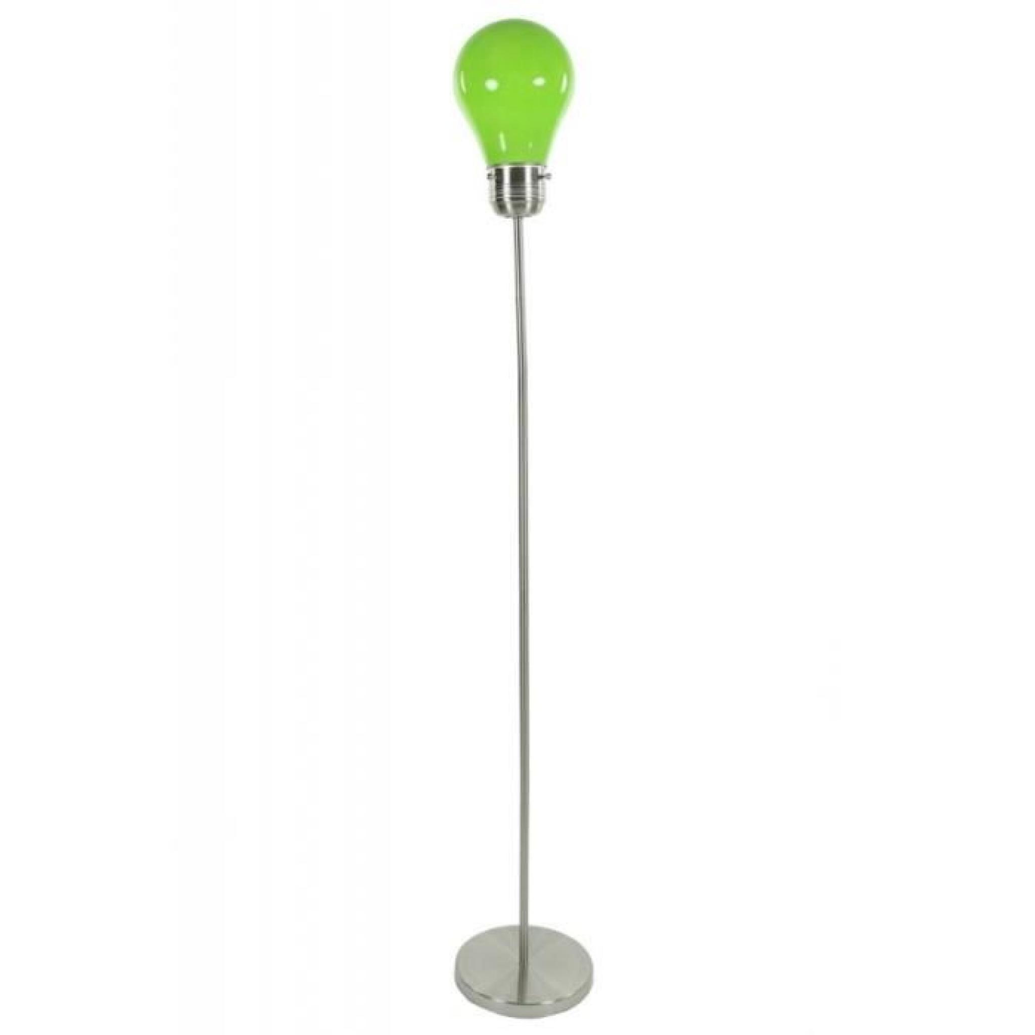 Lampadaire tête forme d'ampoule - 145 cm - Vert