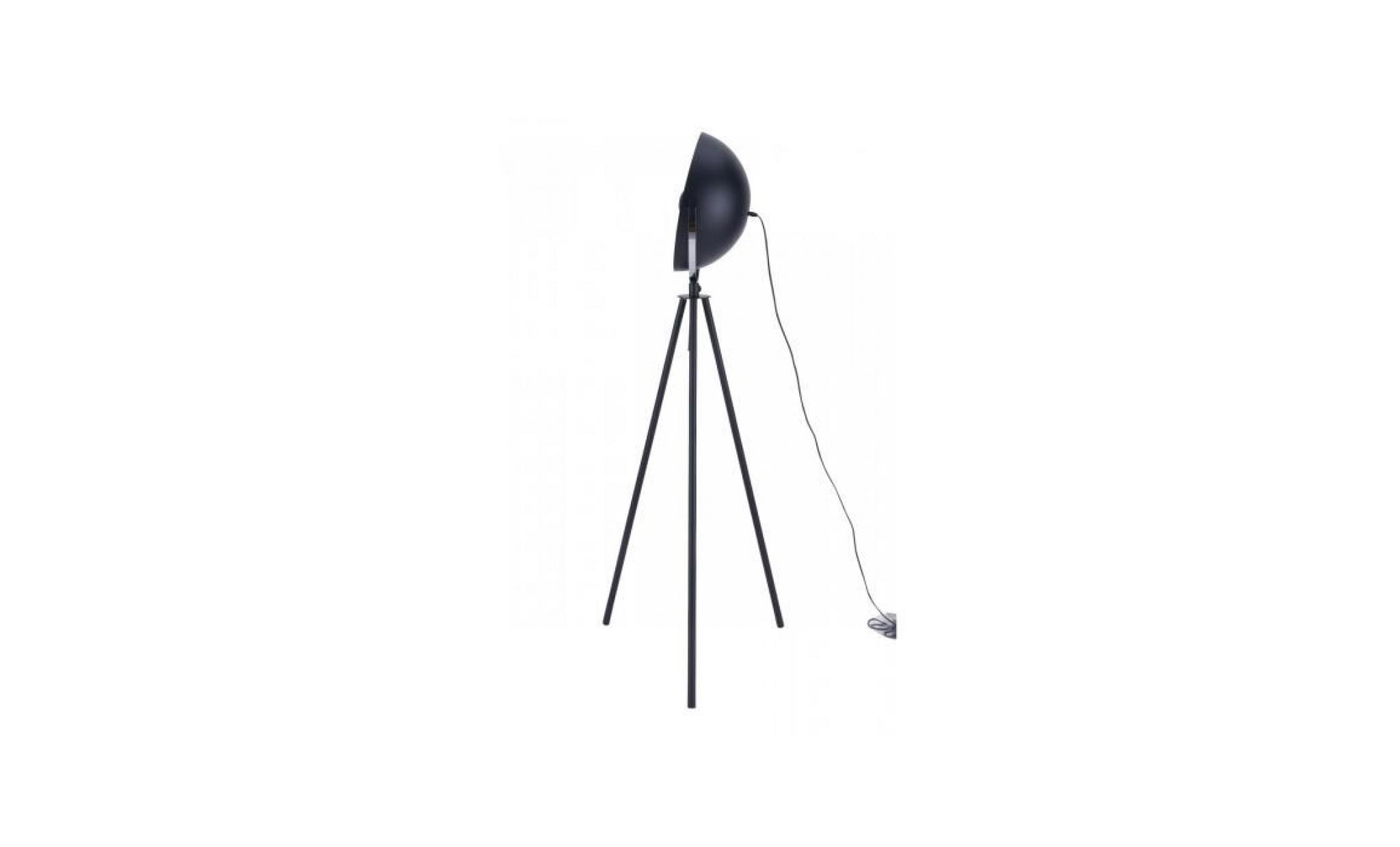 lampadaire trépied 167 cm en acier coloris noir et cuivré  collection : c thoen p 46228 co marron pas cher