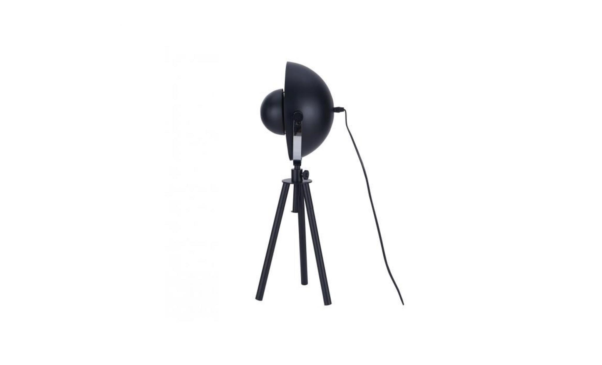 lampadaire trépied 68 cm en acier coloris noir et or collection : c whitelaw p 46232 co noir, or pas cher