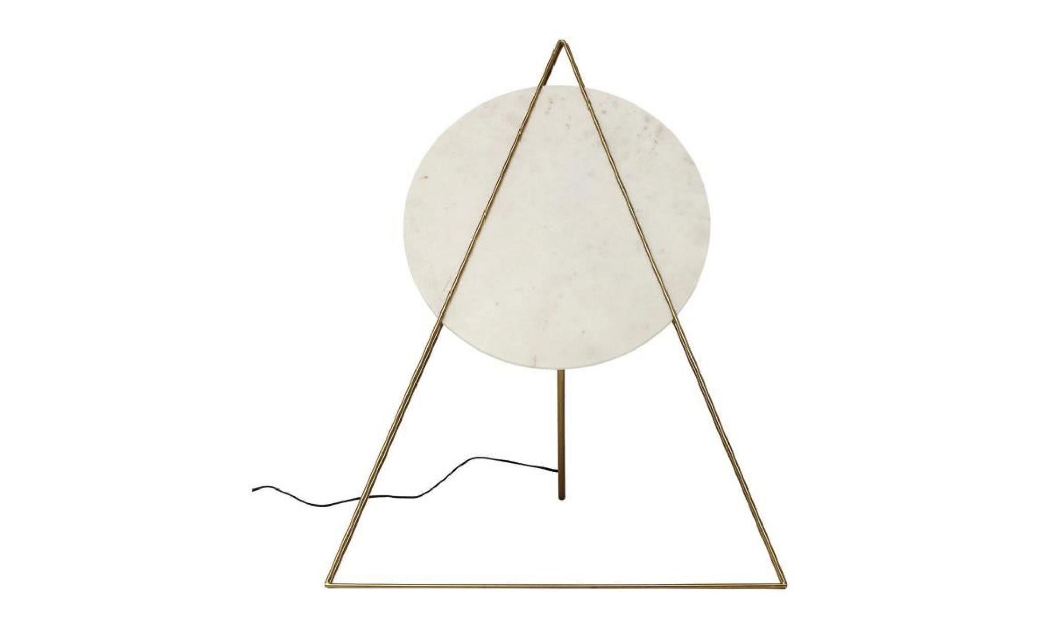 lampadaire triangle marbre blanc kare design pas cher