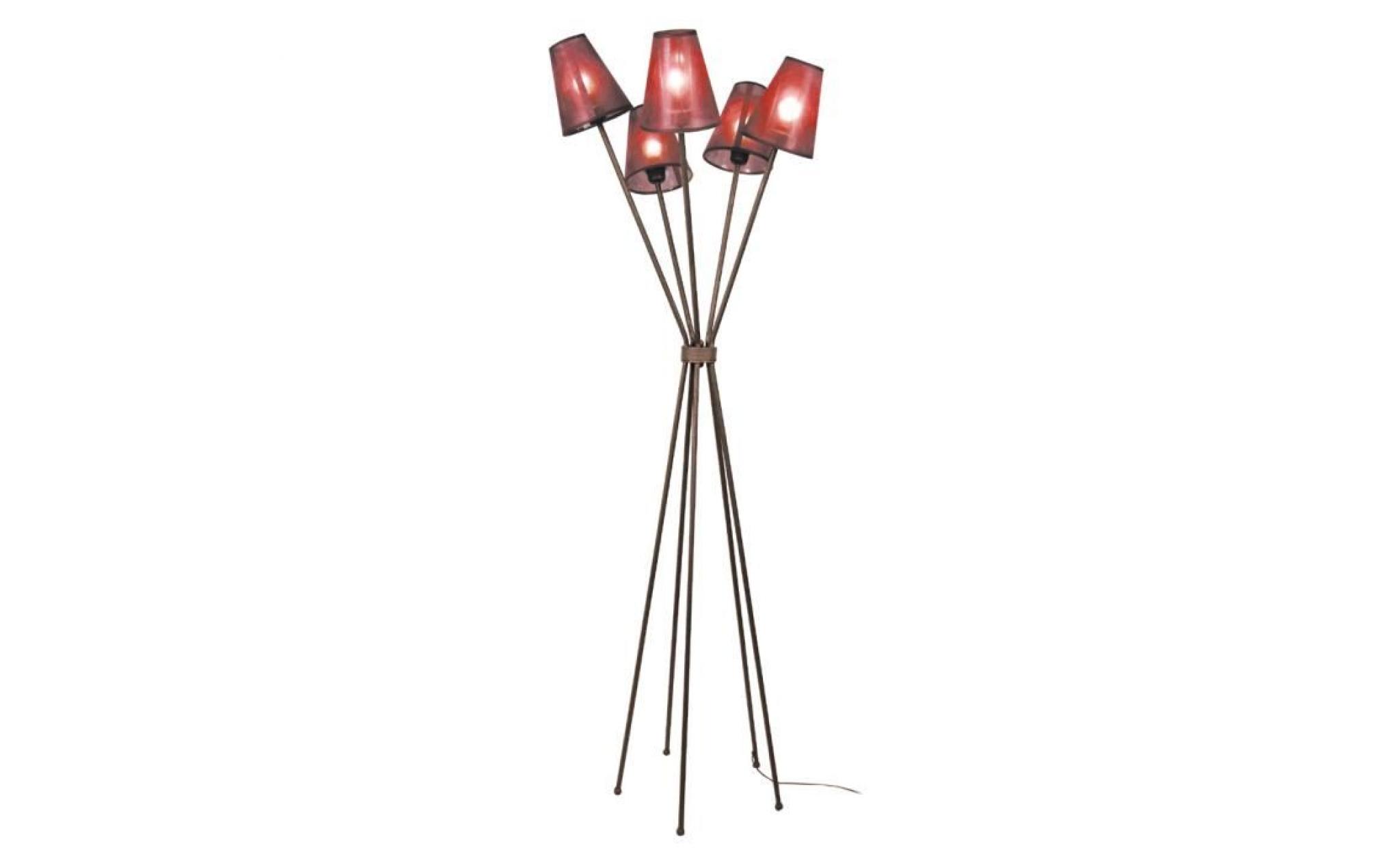 lampadaires tripoli tosel rouge dimensions: 45 x 170 cmdouille: 5 x e14 puissance: 40w