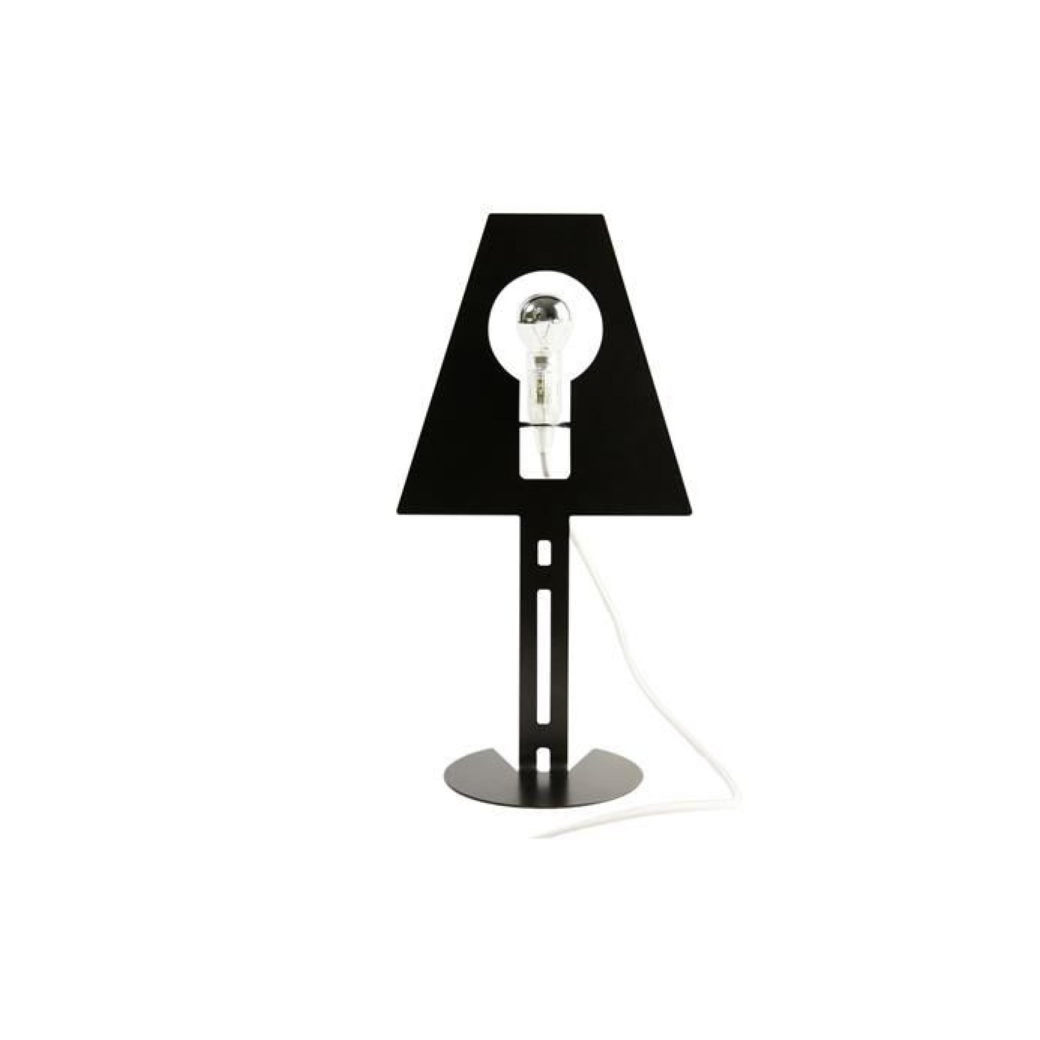 Lampe ''2D-2Plis'' noire, câble blanc par Fenel & Arno