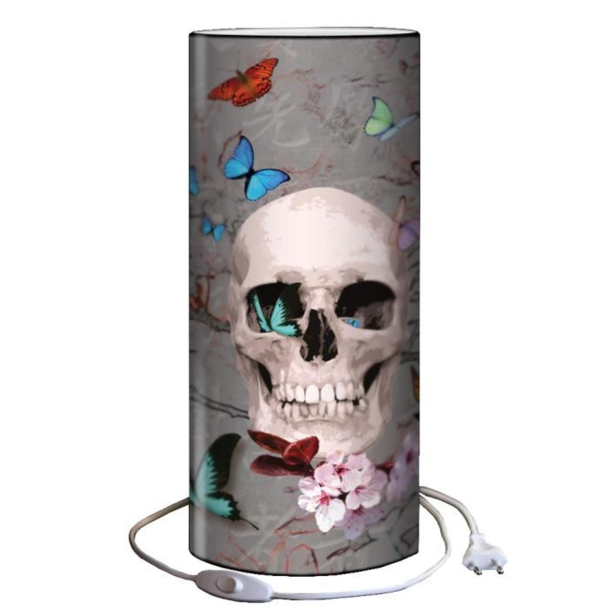 Lampe à poser butterfly skull 40x17cm