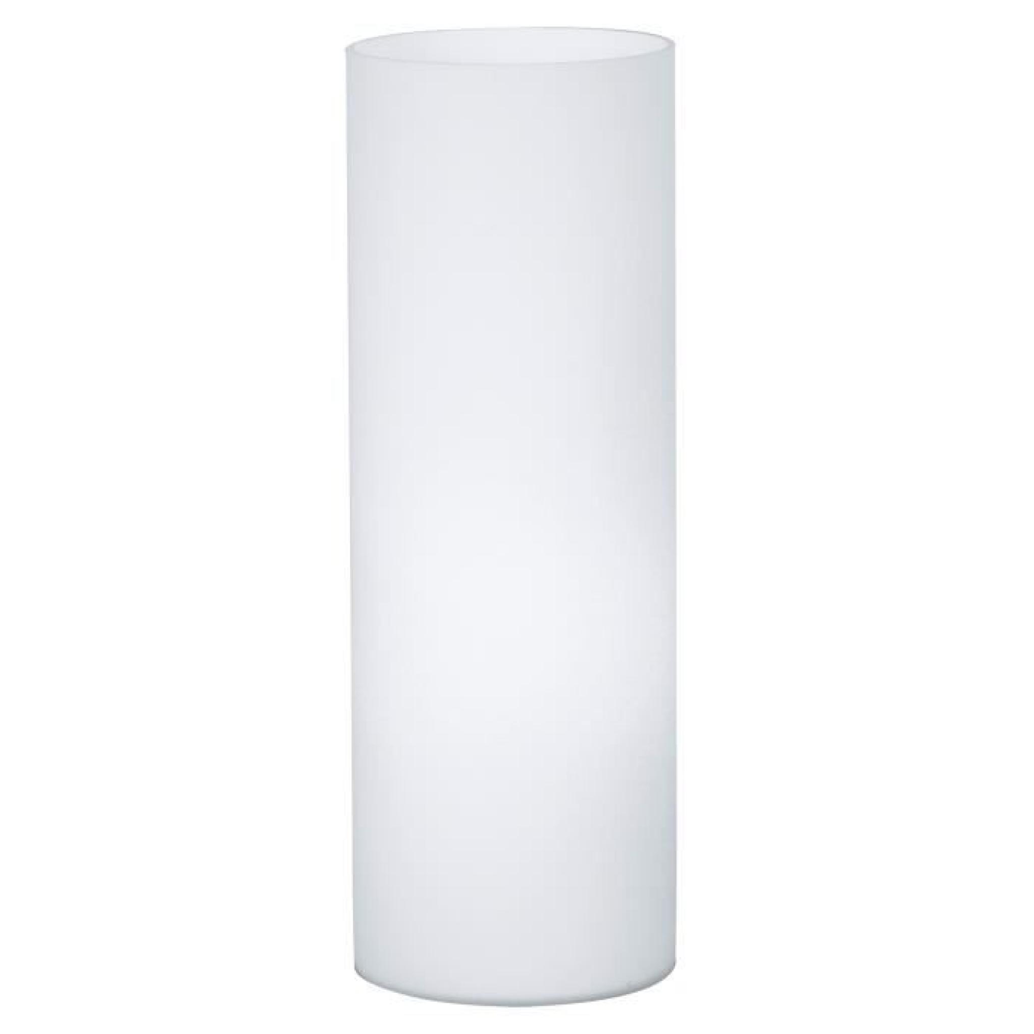 Lampe à poser cylindre en verre dépoli avec télécommande haut. 27cm Elluno-