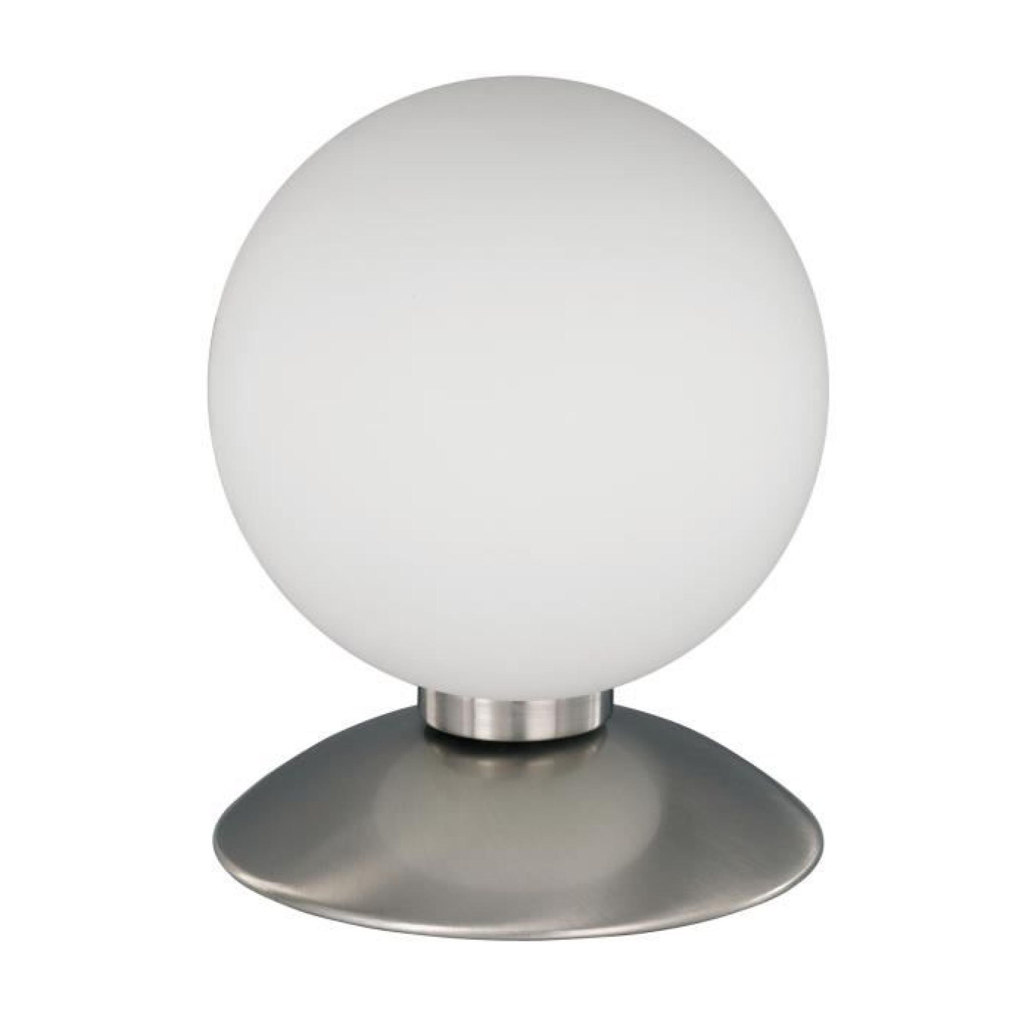 Lampe à poser design boule en verre opale