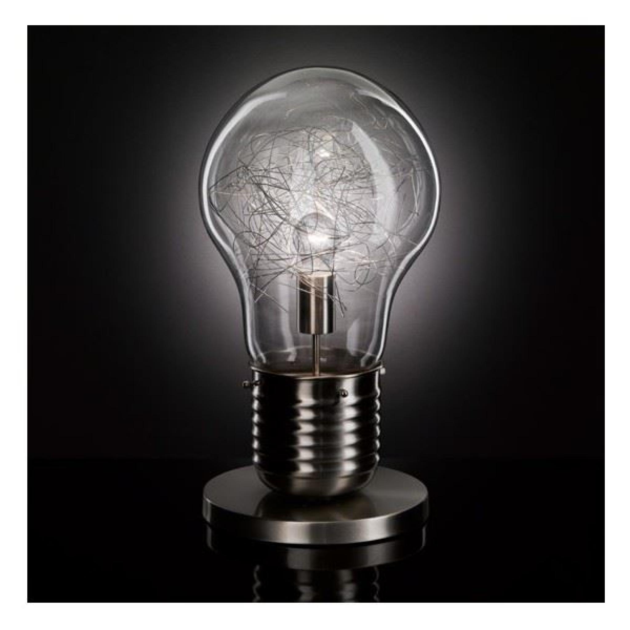 Lampe a poser Design Bulb metal brosse