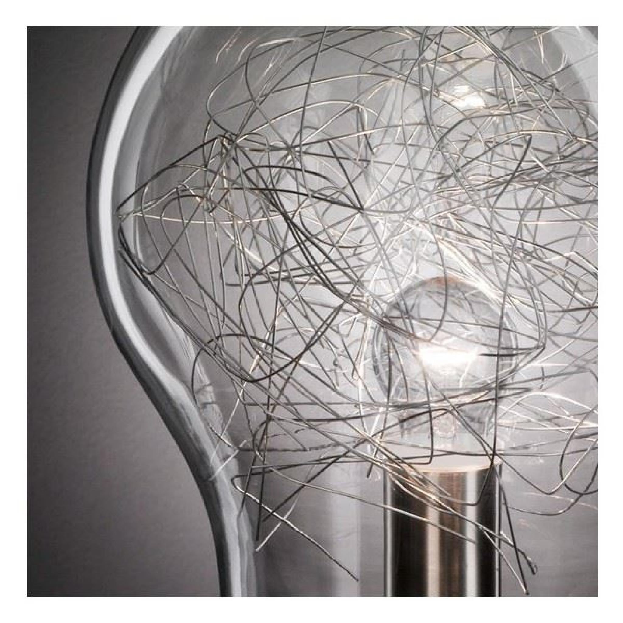 Lampe a poser Design Bulb metal brosse pas cher