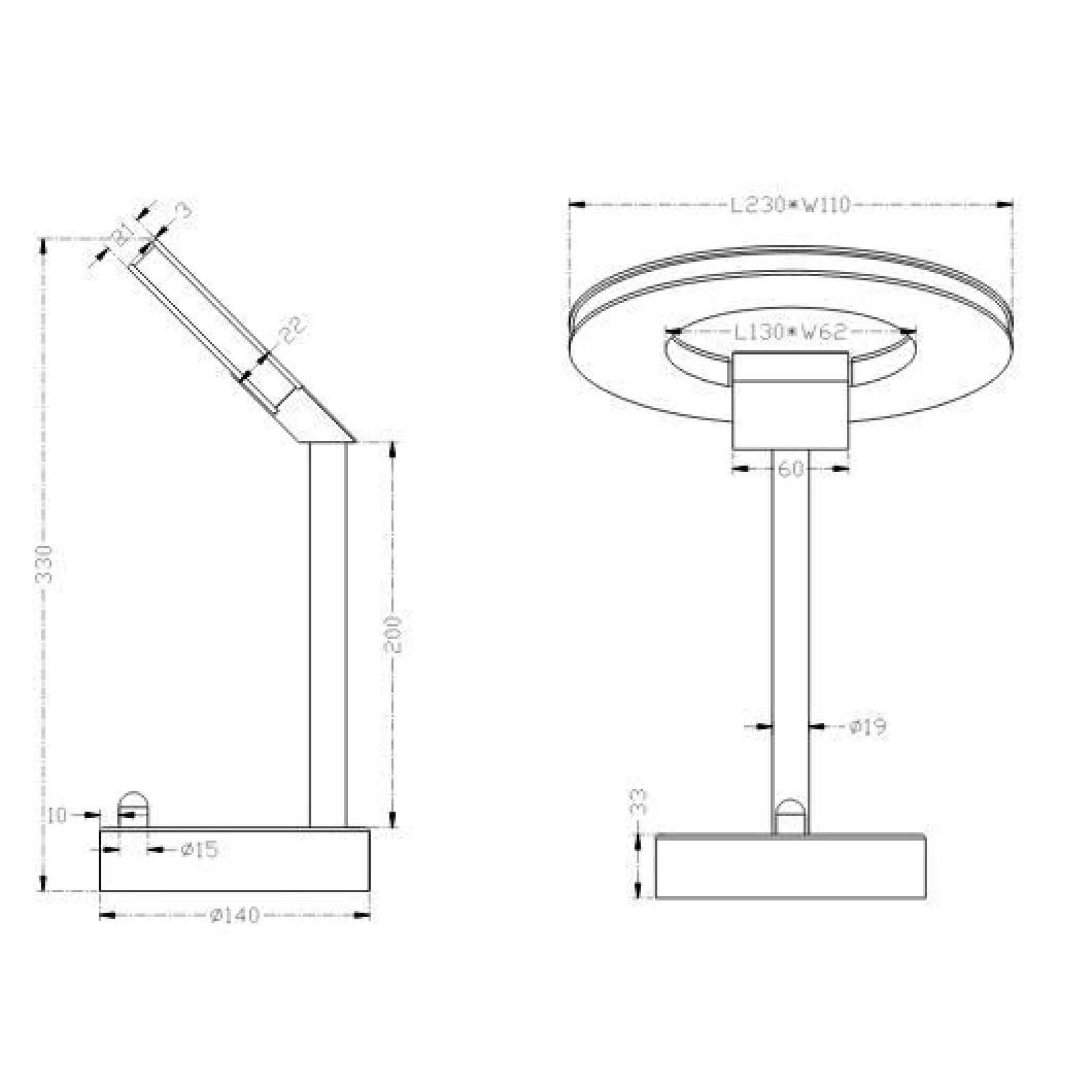 Lampe a poser design LED Oval pas cher