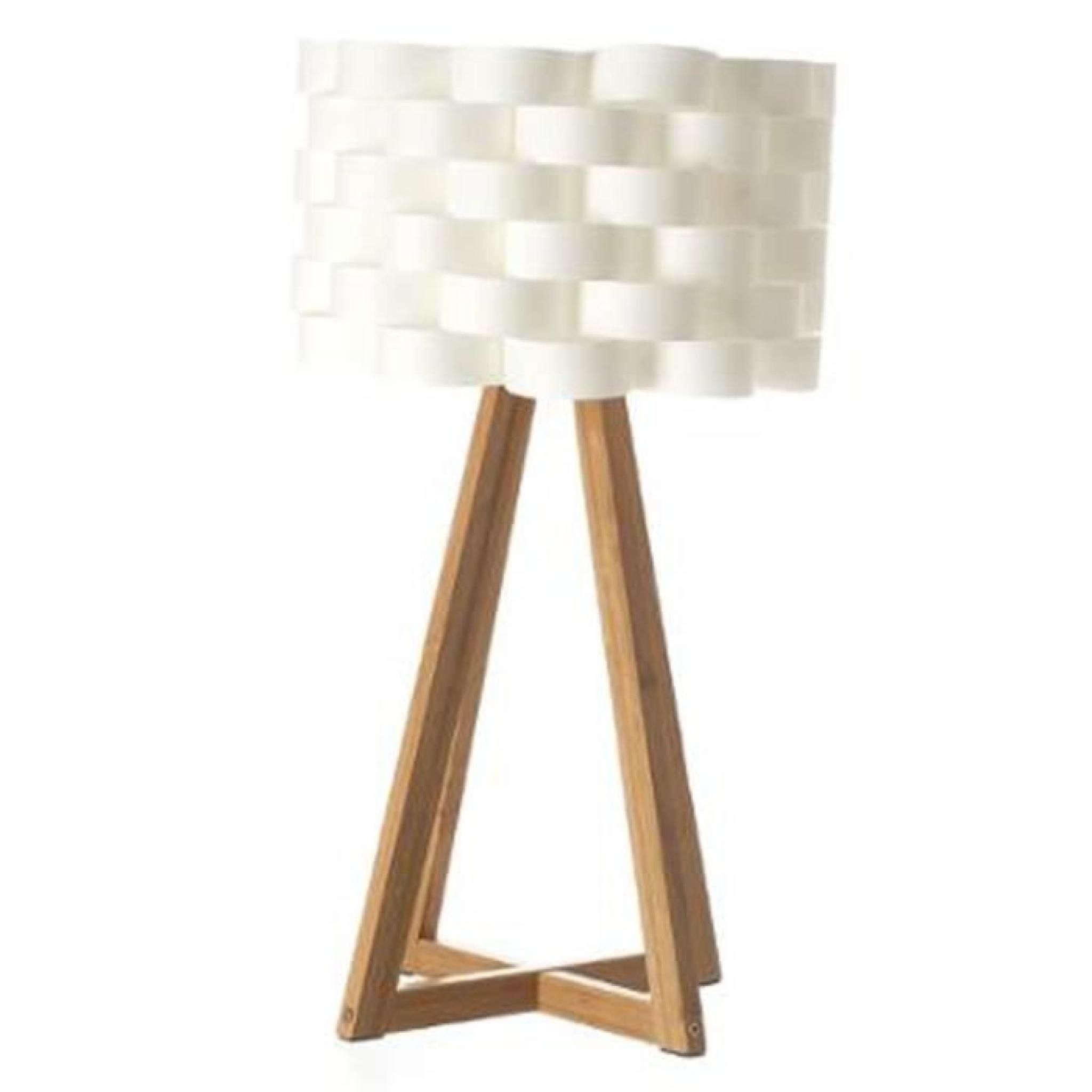 Lampe à poser en bambou - Dim : H. 55,5 x D. 30 cm