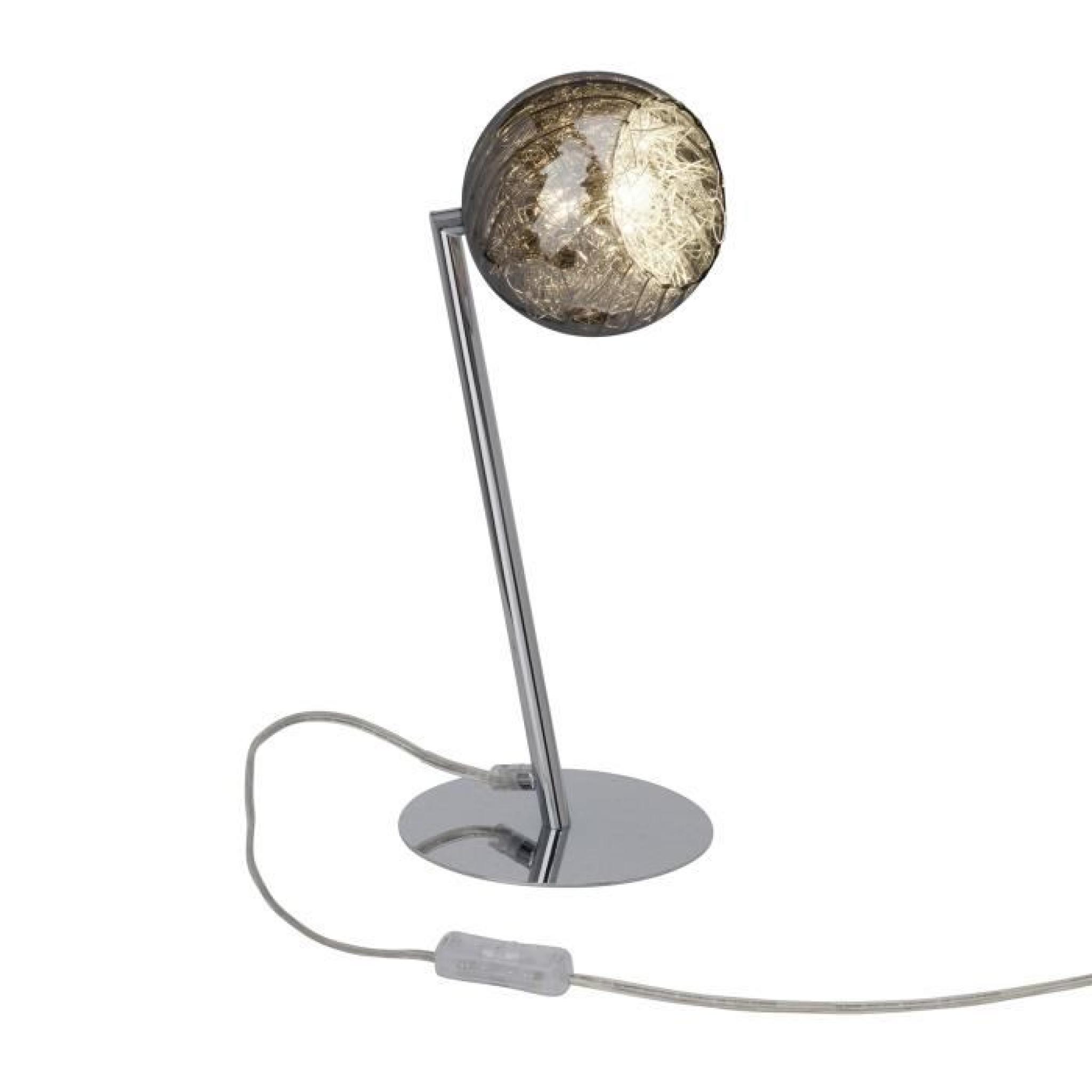 Lampe à poser en métal avec sphère en verre et filament doré hauteur 37cm Jewel-