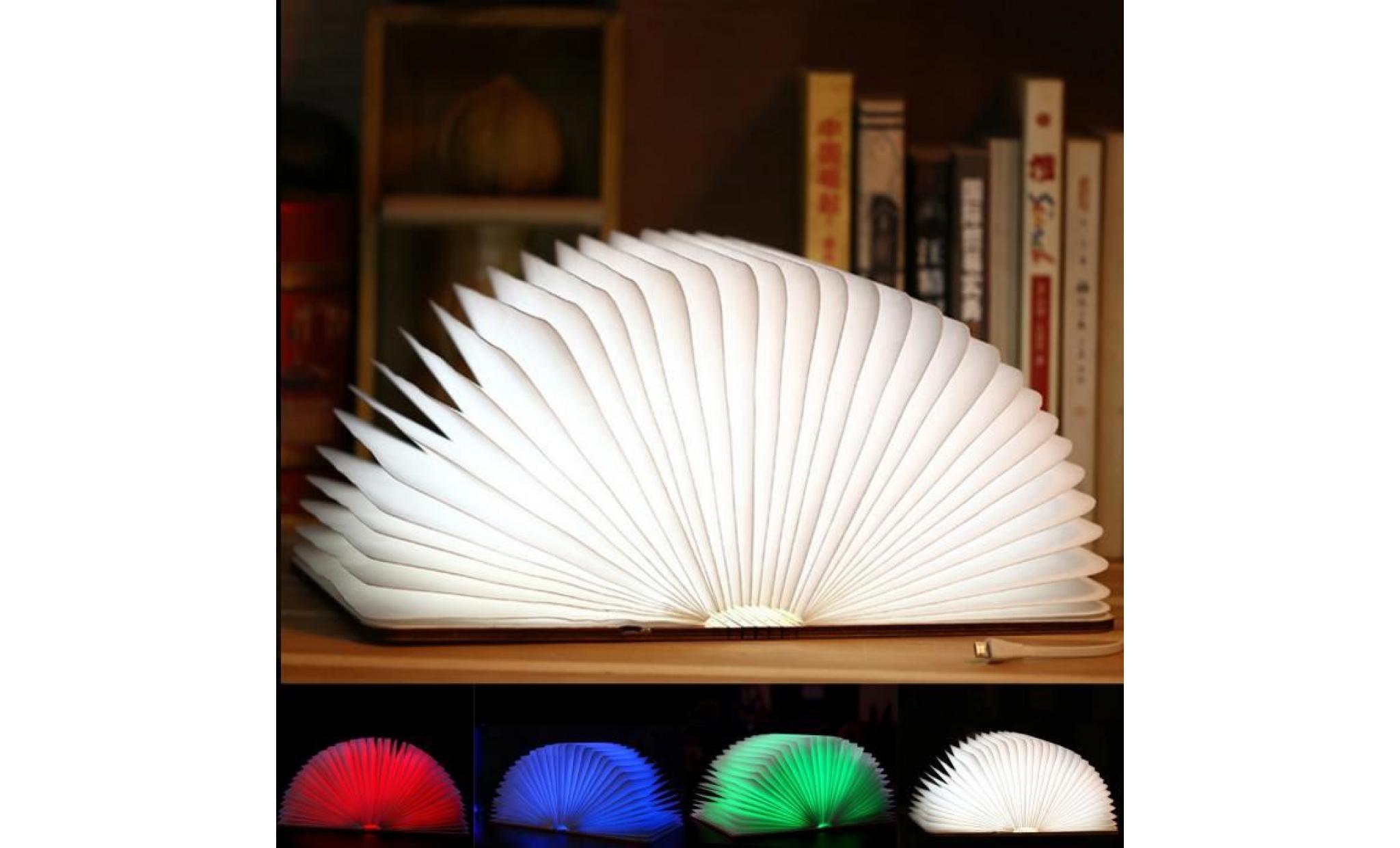 led lampe de livre pliage charge usb   taille 22cm*16cm   avec 4 couleur lumière