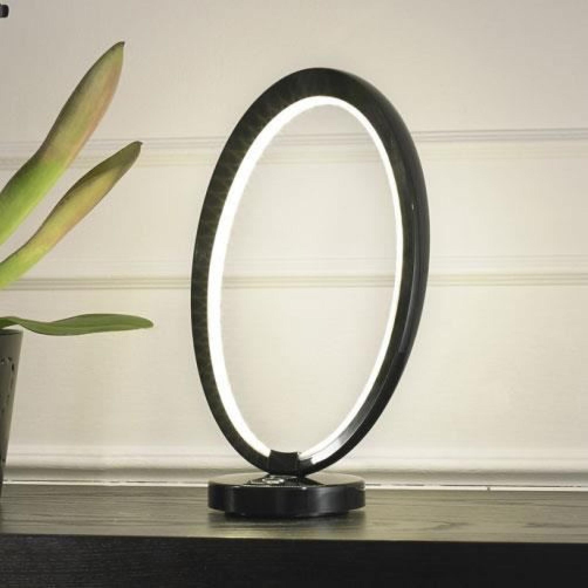 Lampe à poser LED pivotante hauteur 35 cm allumage tactile O'delite-Blanc