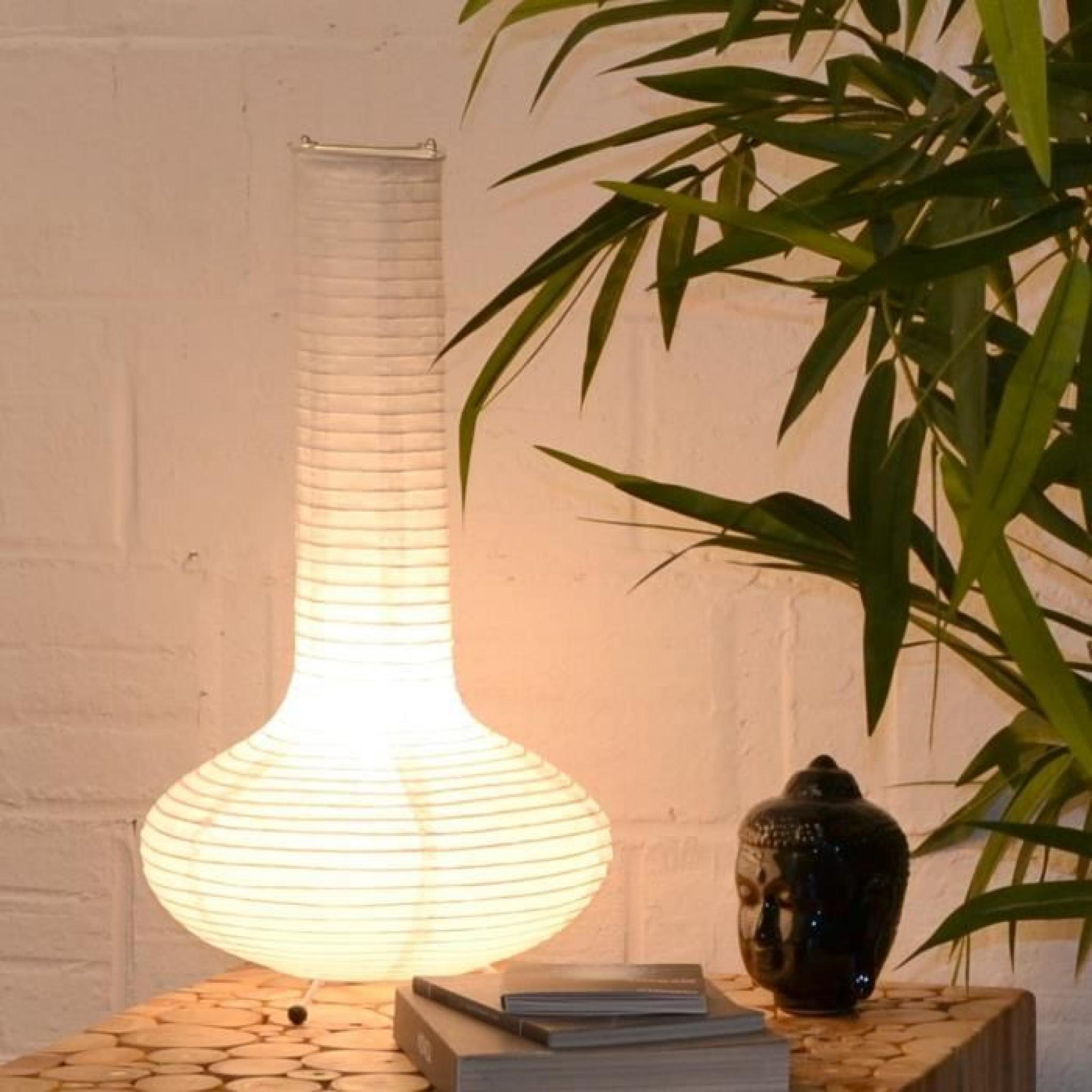 Lampe à poser papier forme vase H44 cm