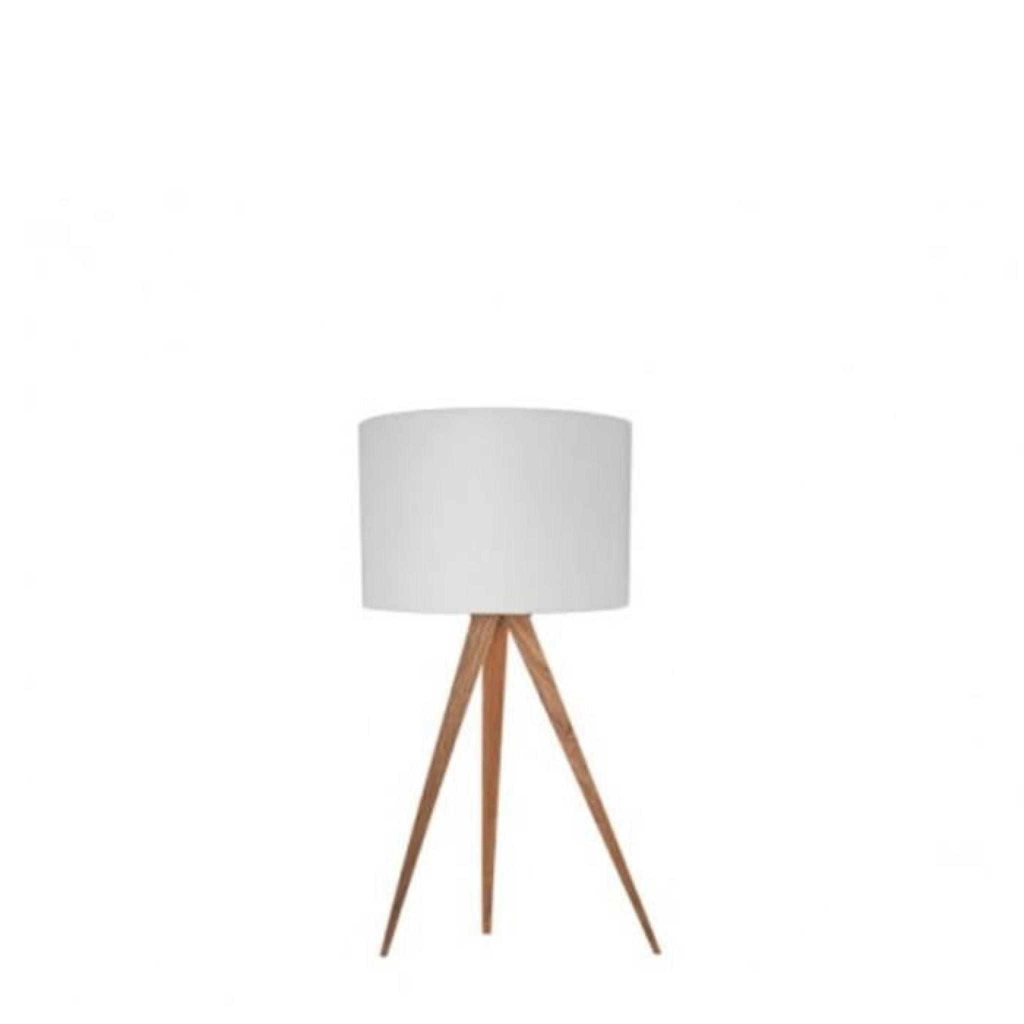 Lampe à poser Tripod Wood Mini Couleur Blanc