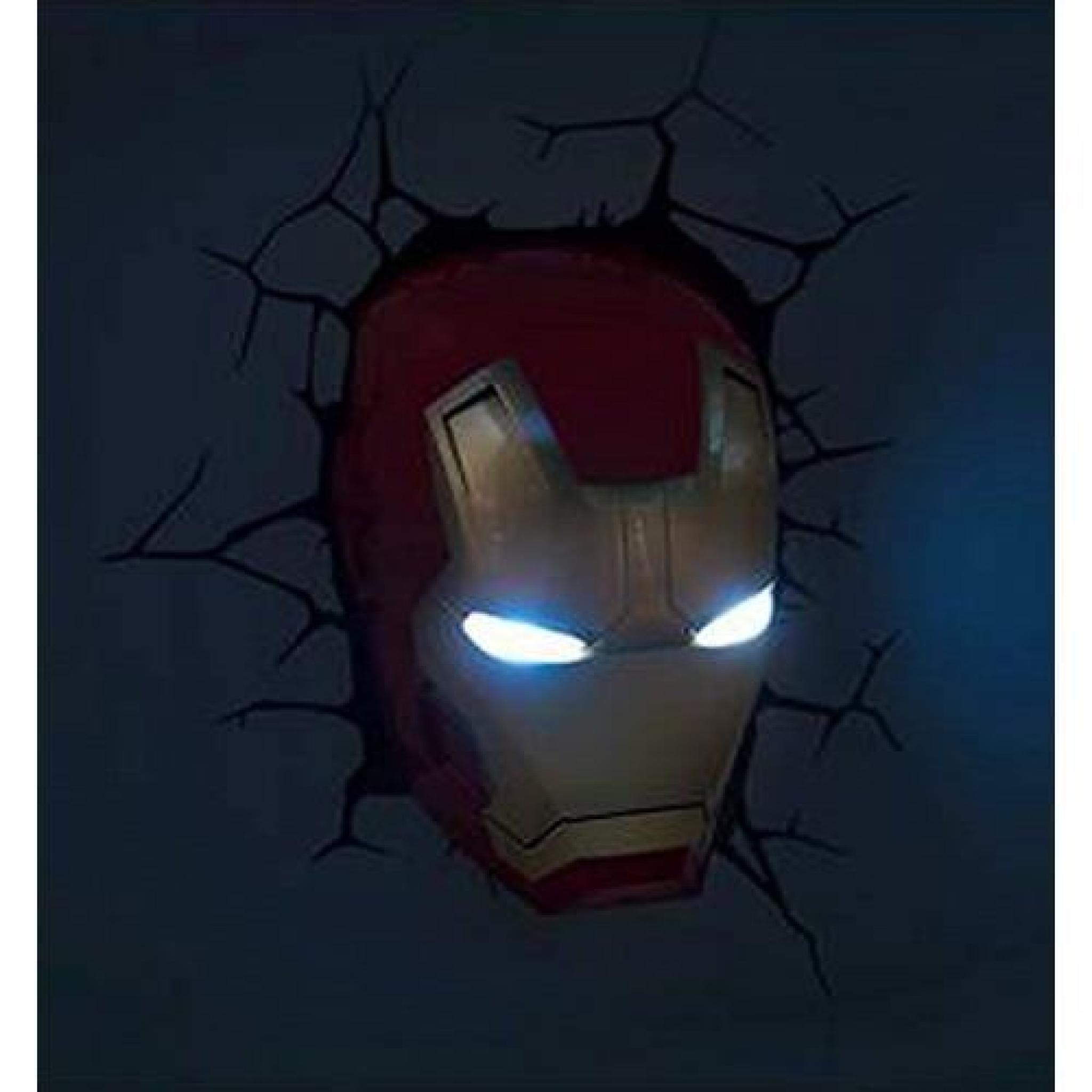  Lampe Applique Murale en forme de Masque Iron Man 3D