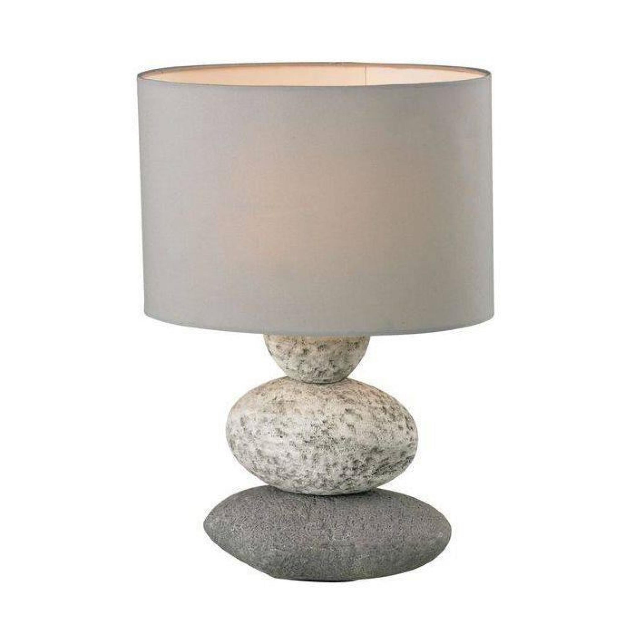 Lampe Aspect pierre, Tissu Wendy 40W - Boutica-Design pas cher