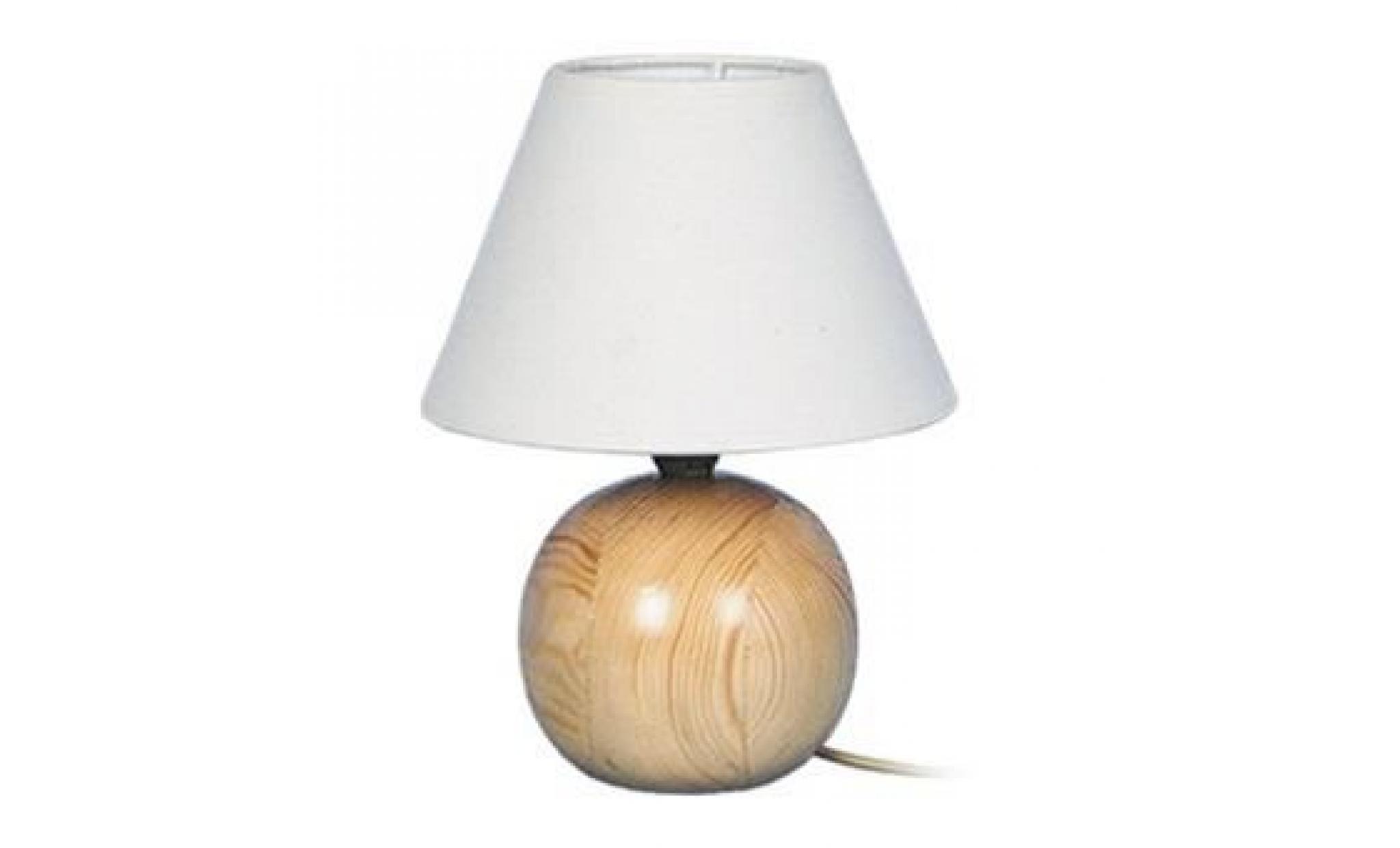 lampe bois lampe de chevet bois hêtre   18x18x26cm   naturel