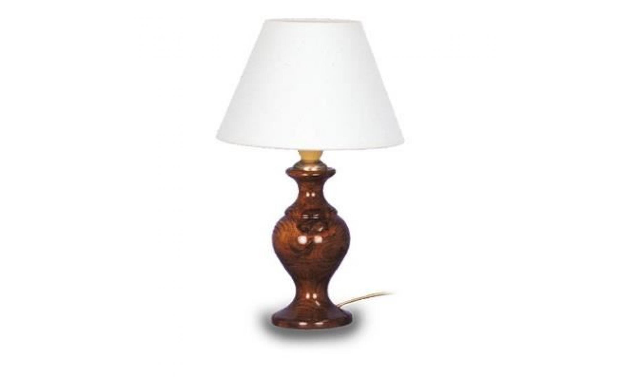 lampe bois lampe de chevet bois hêtre   18x18x29cm   foncé