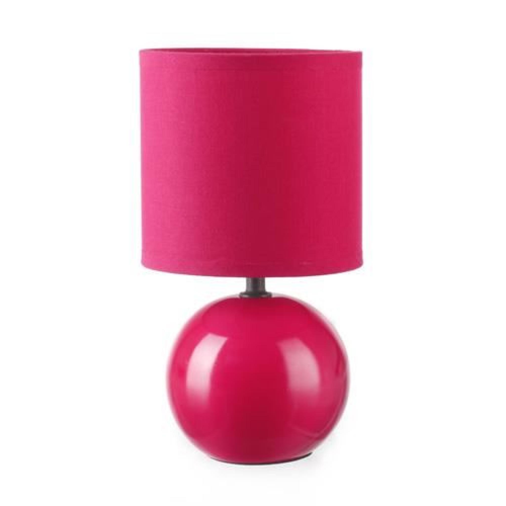 Lampe Boule en céramique - H. 25 cm - Rose