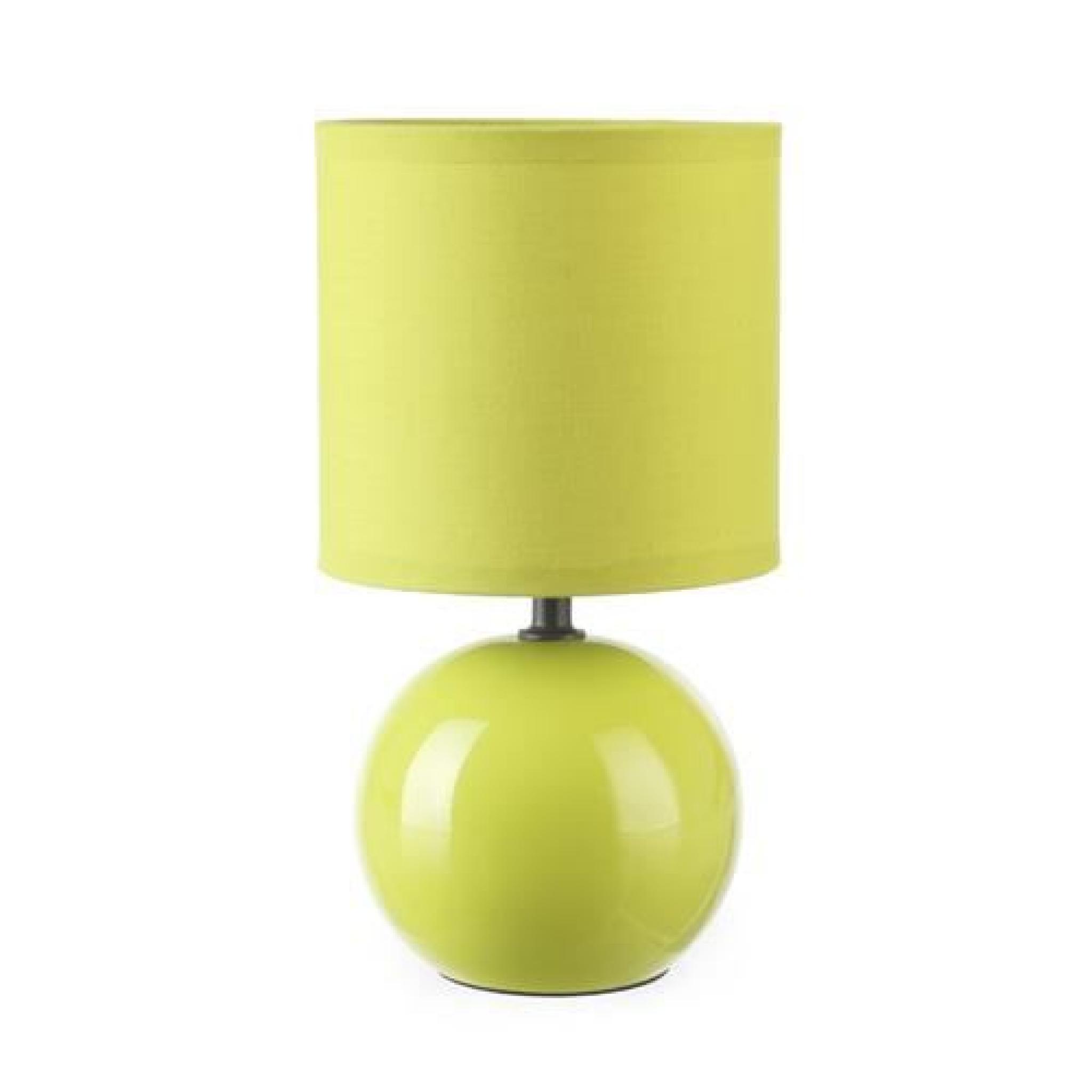 Lampe Boule en céramique - H. 25 cm - Vert anis