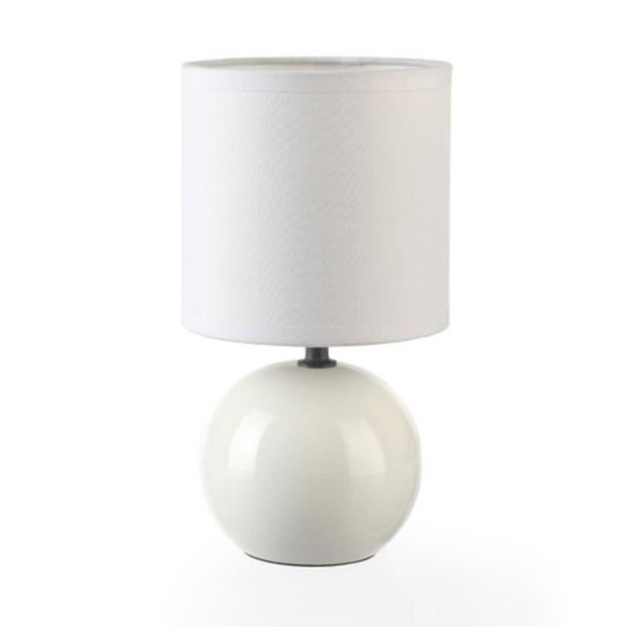 Lampe céramique boule en Blanc, Hauteur 25 cm