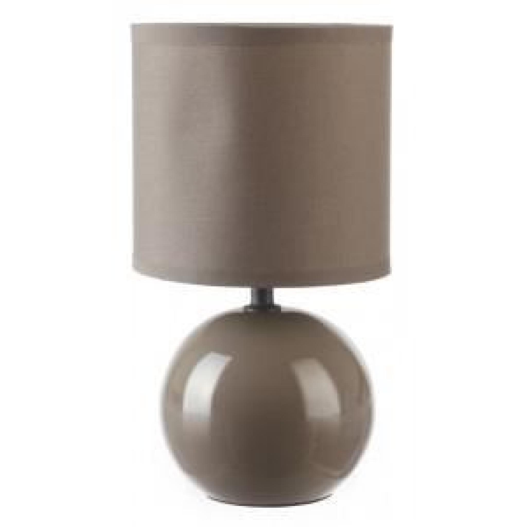 Lampe Céramique Boule Taupe 25cm - 