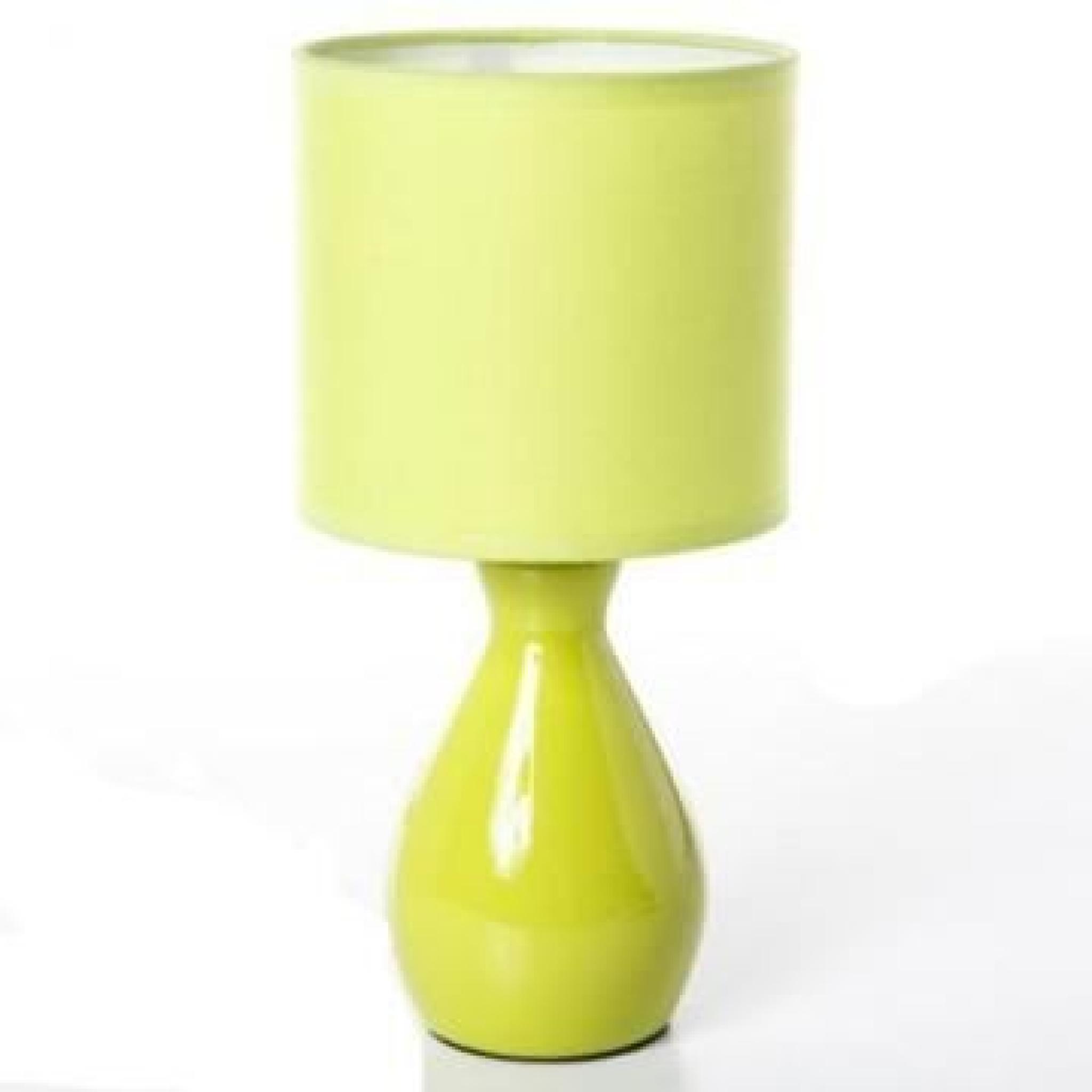 Lampe céramique pied bouteille Vert-anis