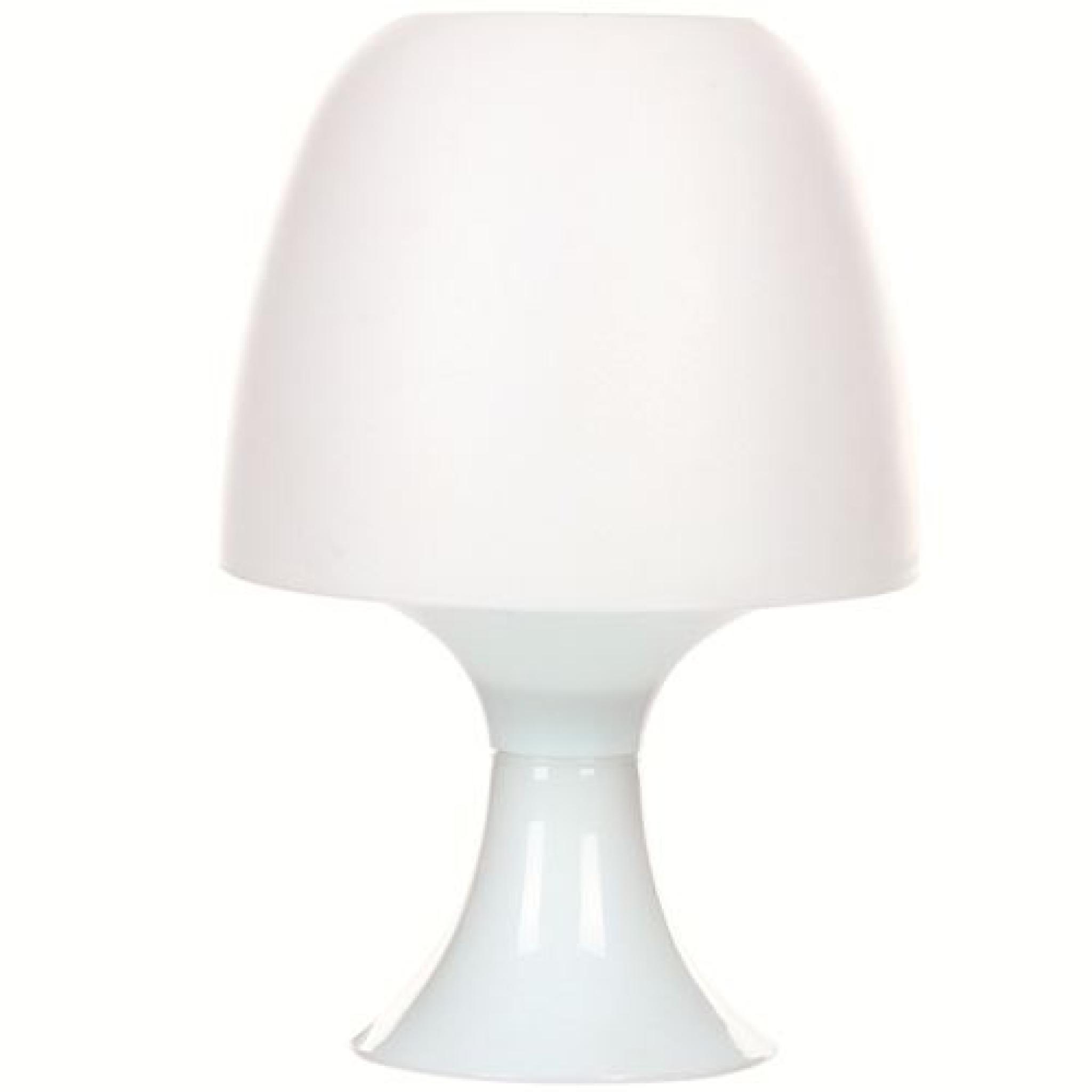 Lampe champignon rétro - Plastique - Blanc