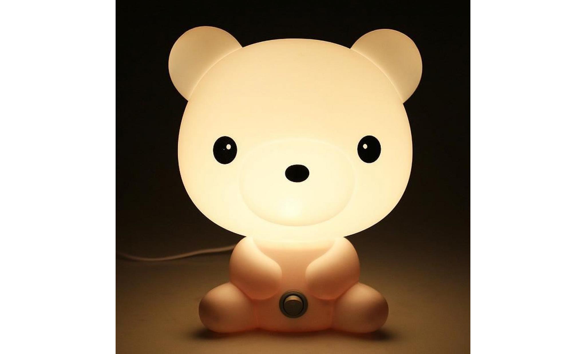 lampe chevet forme animal bande dessinée ours ourson décoration lumière chambre