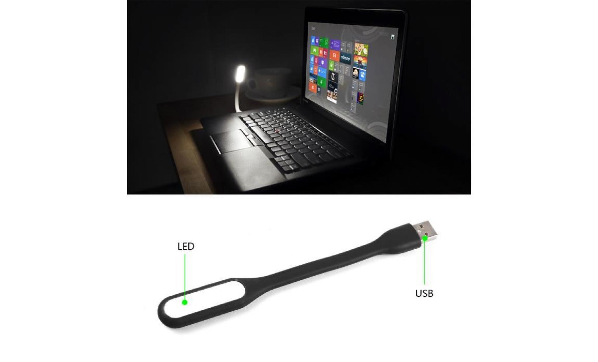 Lampe clavier NOIR à led flexible connexion USB pas cher