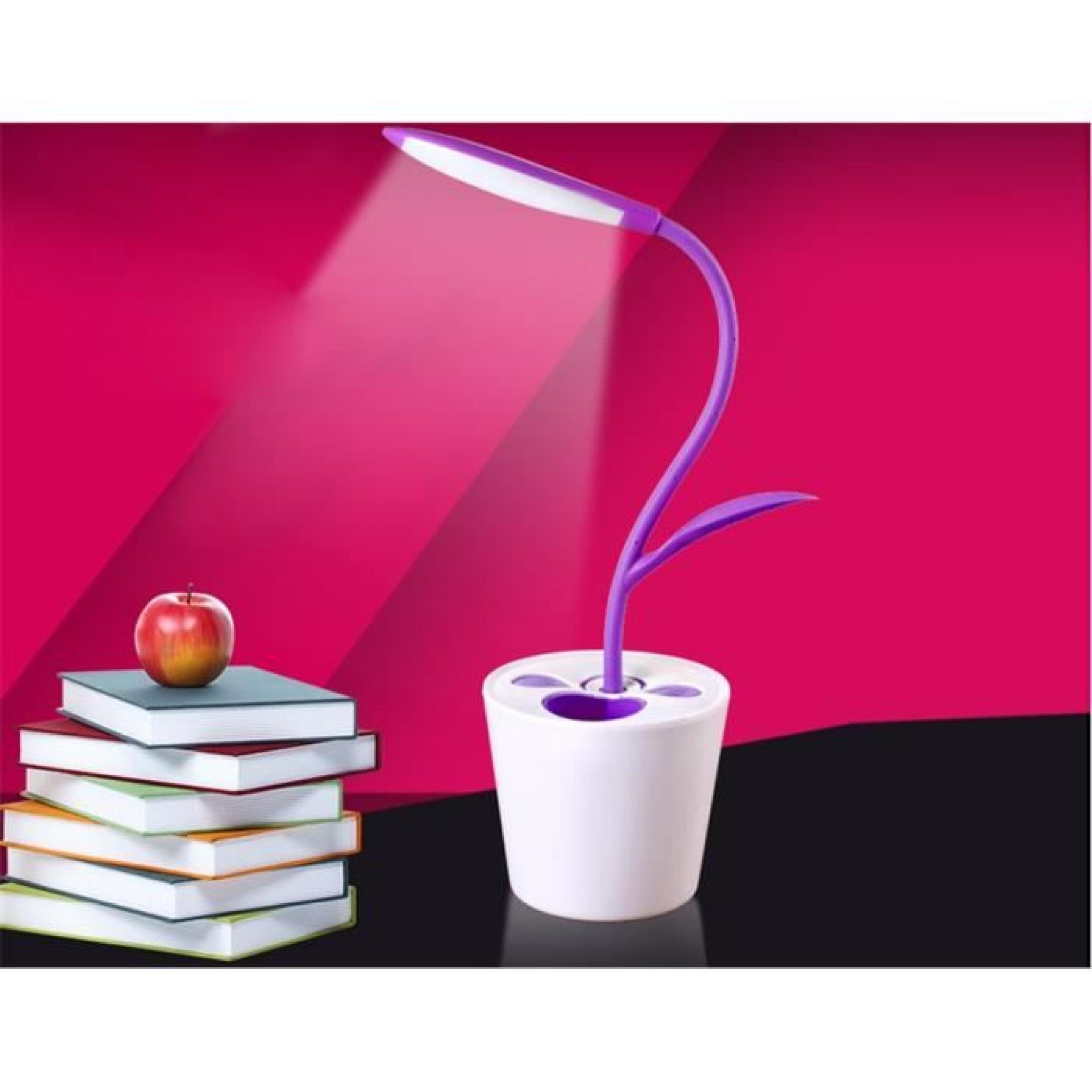 Lampe conteneur de stylo de conception de semis de pois de table des lunettes de protection rechargeable créative (violet ) pas cher