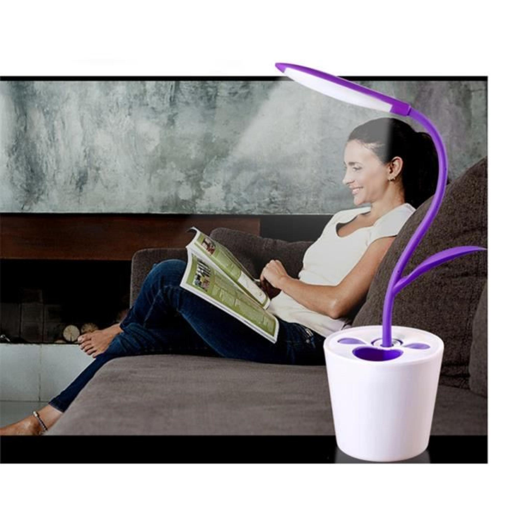 Lampe conteneur de stylo de conception de semis de pois de table des lunettes de protection rechargeable créative (violet ) pas cher