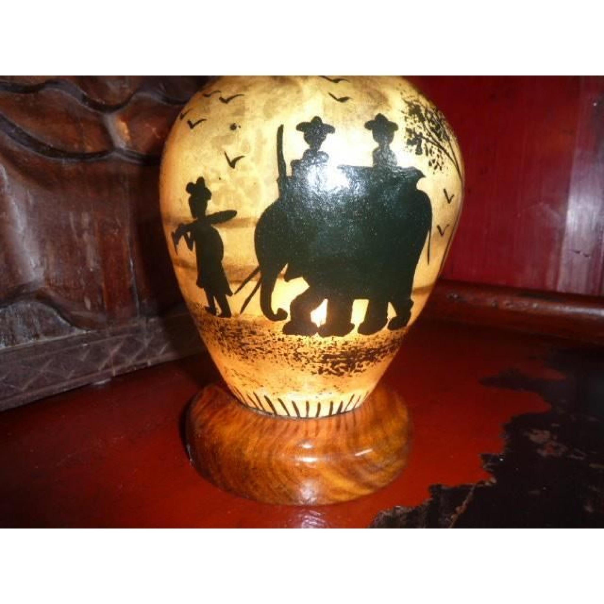 Lampe cuir de chameau - éléphant (D) pas cher