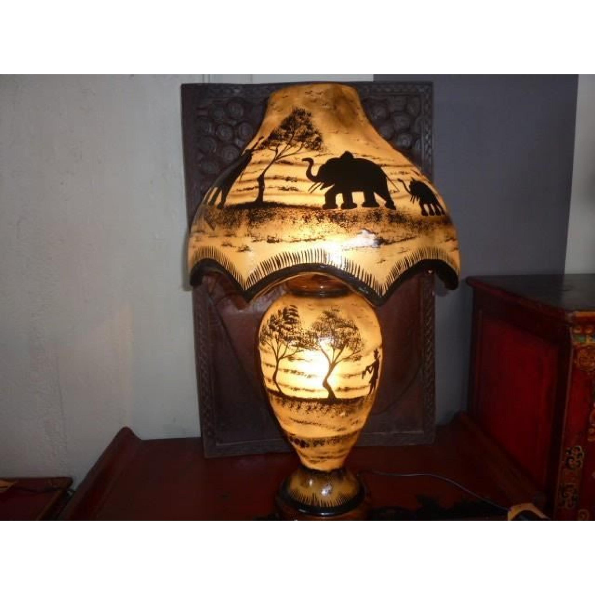 Lampe cuir de chameau - éléphant (G)