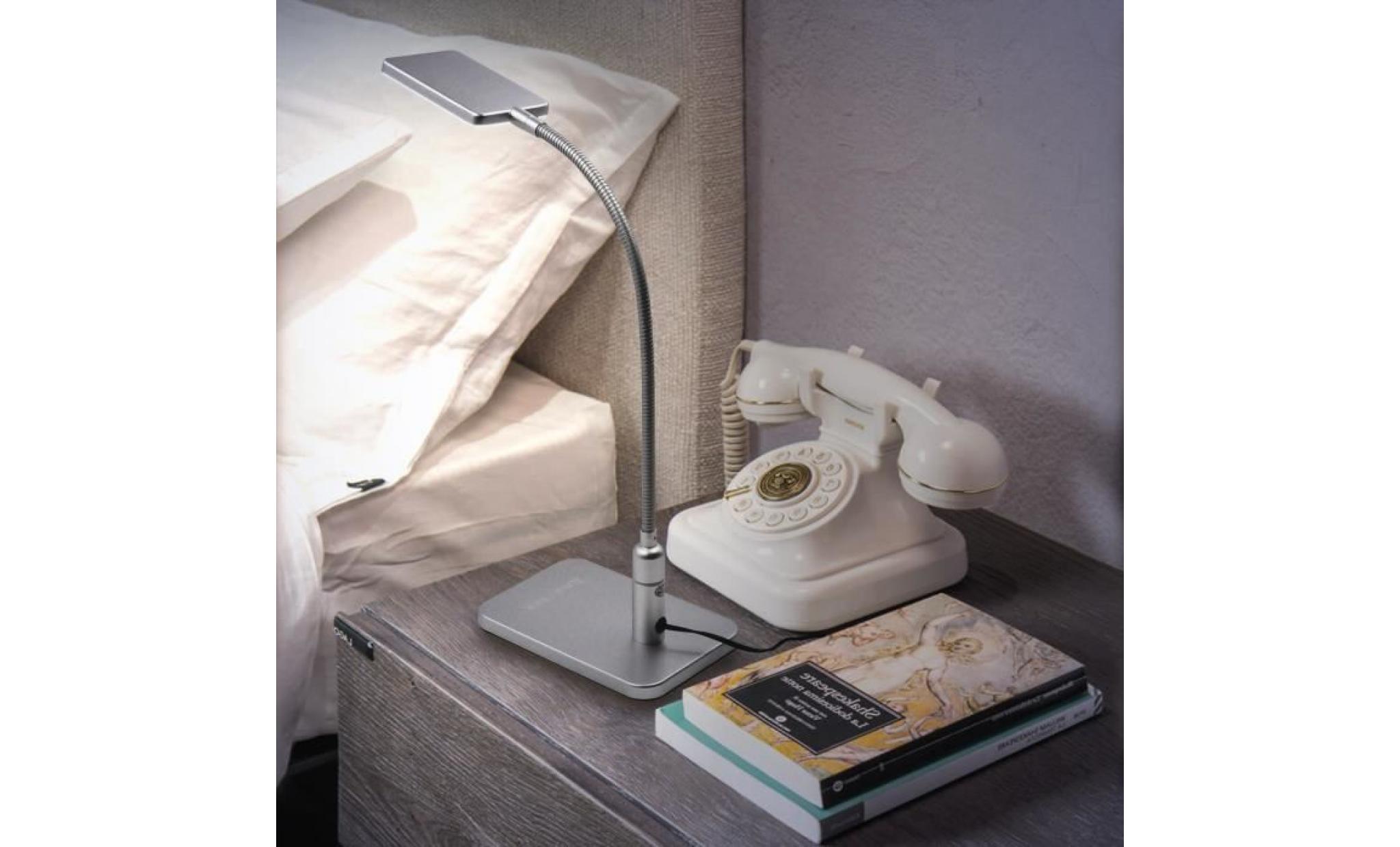 lampe de bureau à led lampe de chevet lecture table dimmable tactile argent metal flexible 5w led dimmable 3 luminosité Éclairage pas cher