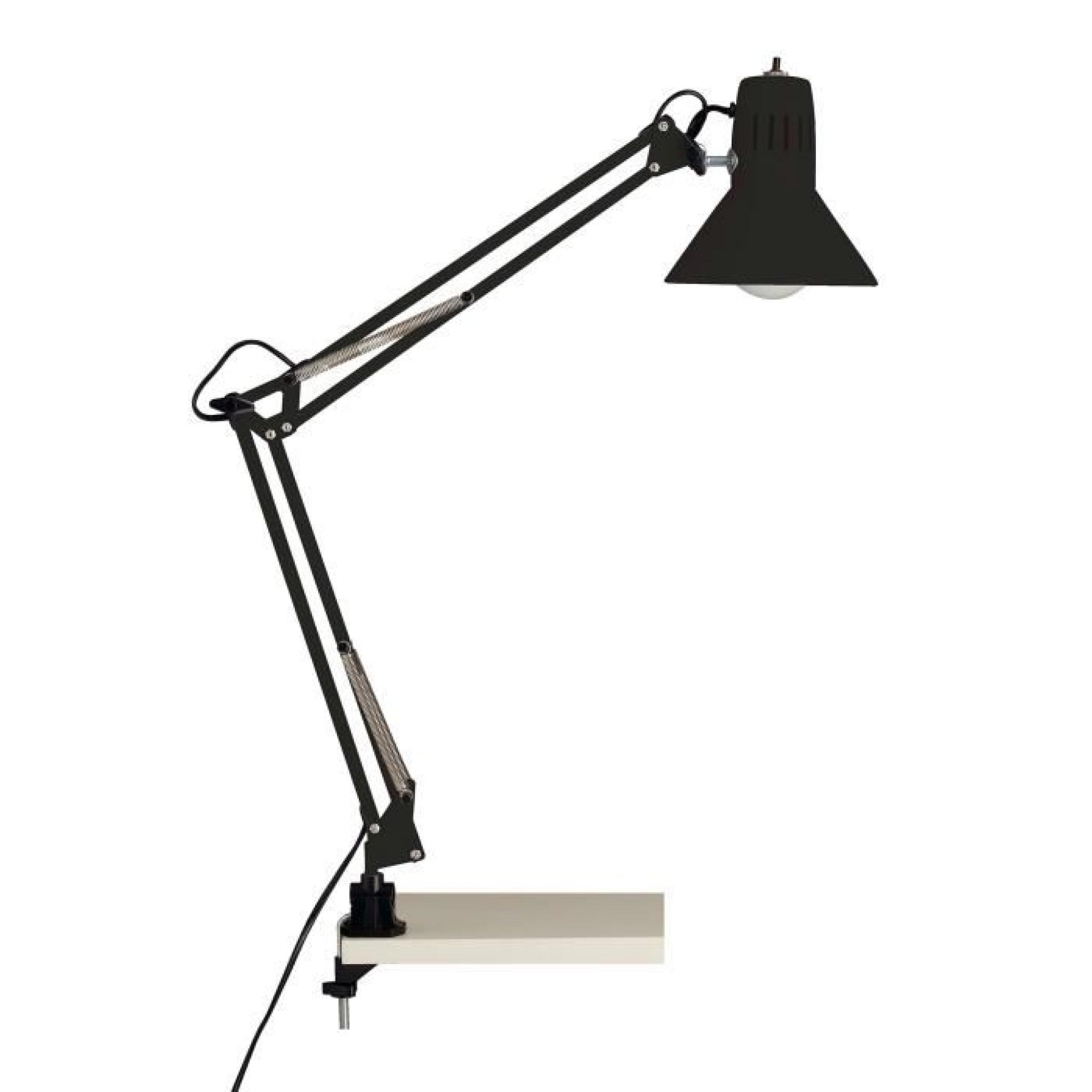Lampe de bureau à visser en métal orientable hauteur 70cm Hobby- Gris