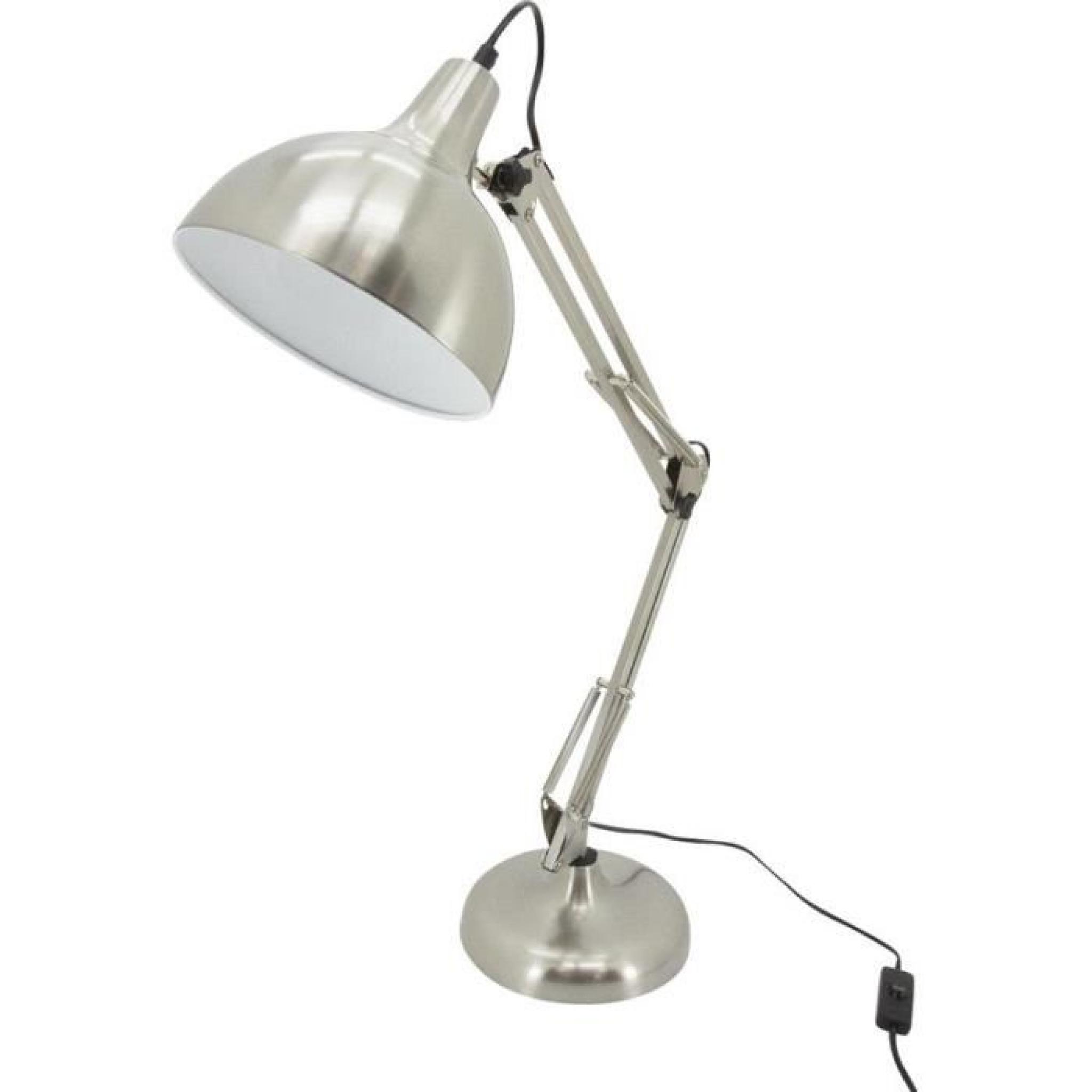 Lampe de bureau design en acier brossé 