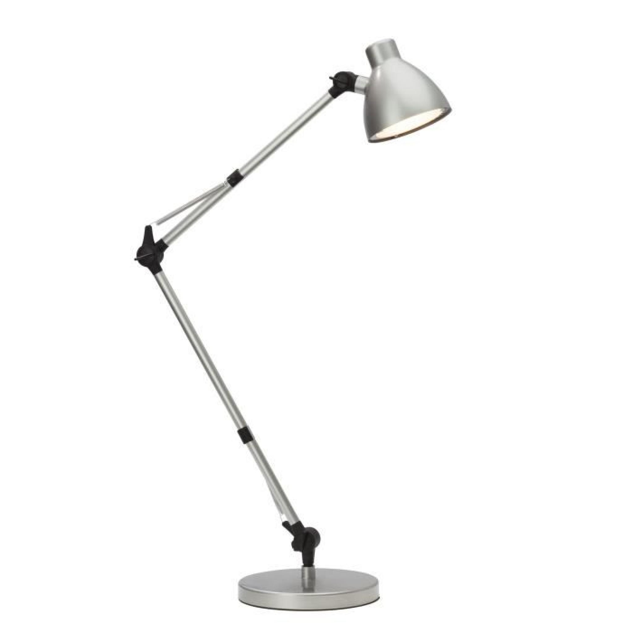 Lampe de bureau LED articulée en métal chromé hauteur 75cm Brendan-