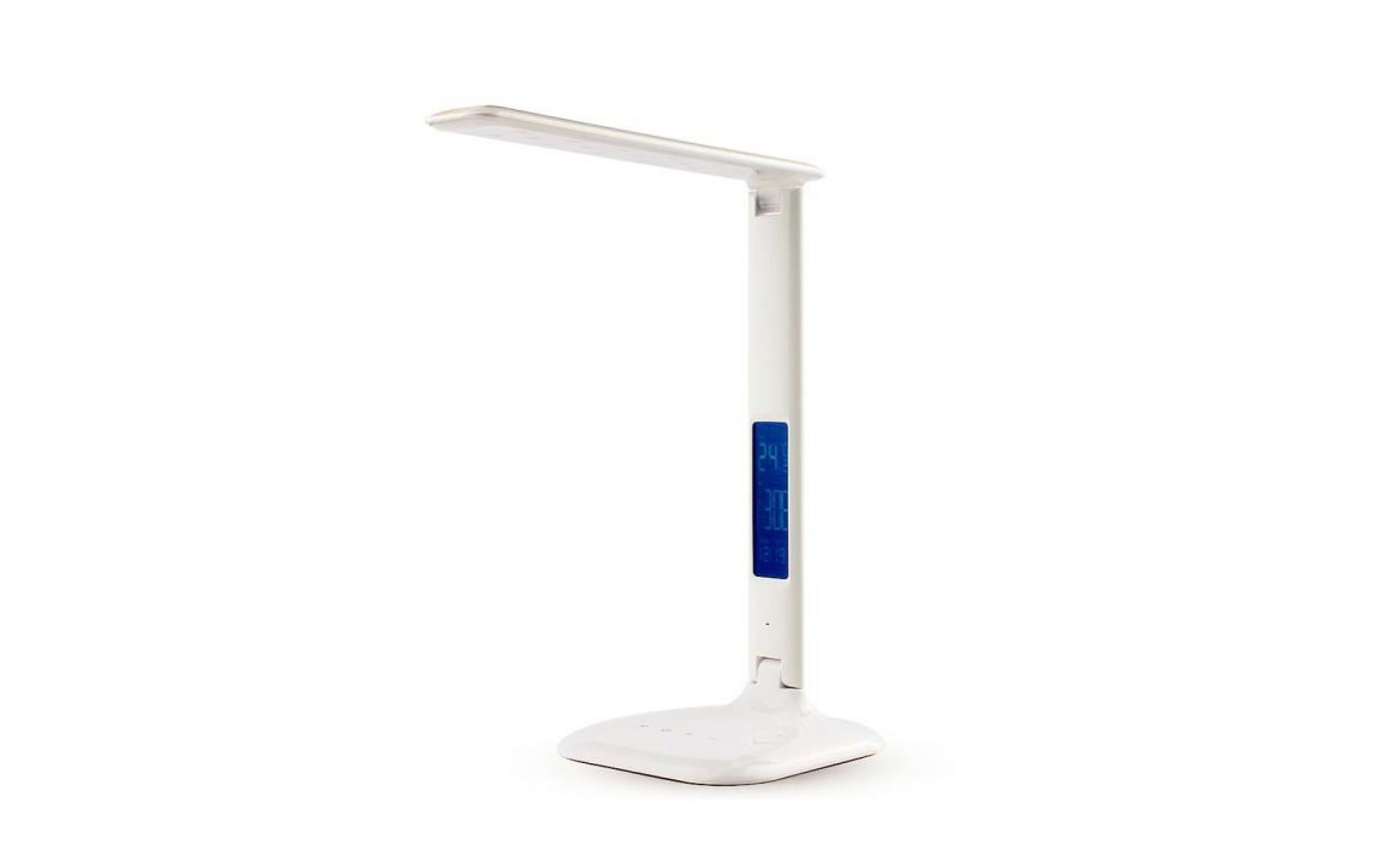 lampe de bureau led tactile avec affichage heure réveil calendrier température usb lampe à poser chevet couleur luminosité réglable