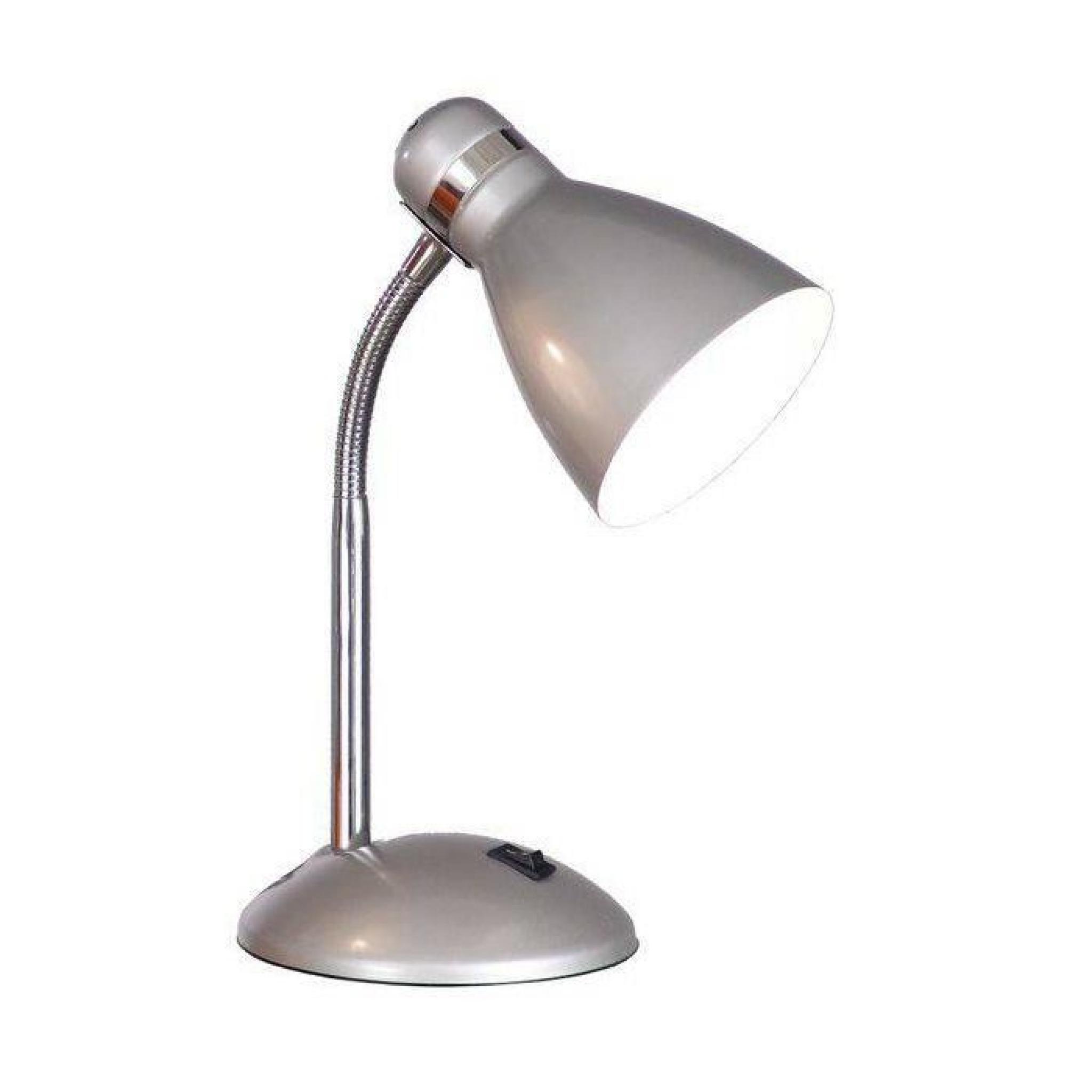 Lampe de bureau Métal argent peint, Chrome Studio 60W - Boutica-Design pas cher