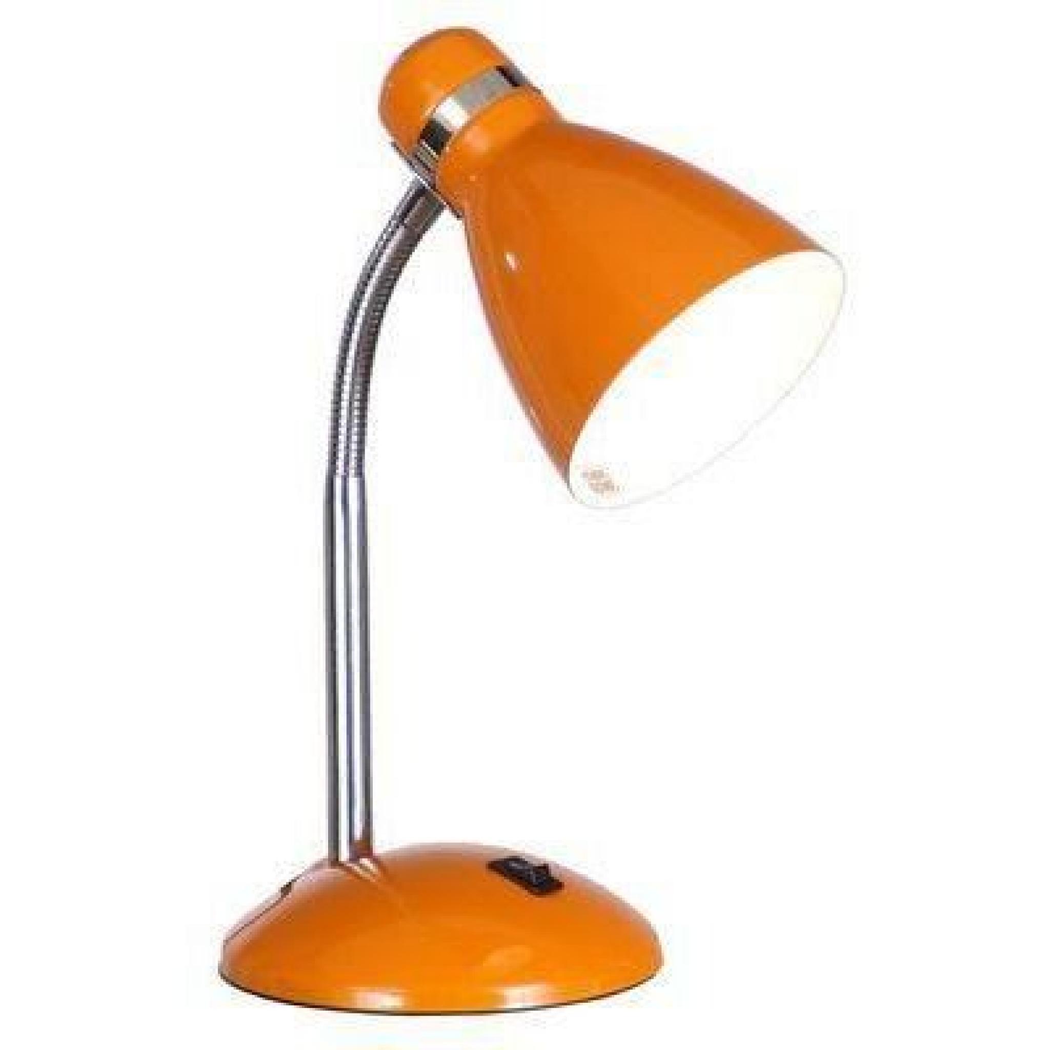 Lampe de bureau Métal Orange peint, Chrome Studio 60W - Boutica-Design