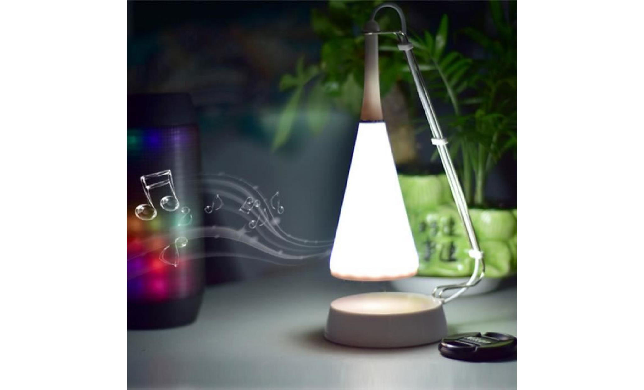 lampe de bureau musicale lampe tactile de led lampe de chevet charge de usb lampe de haut parleur de bluetooth (blanc)