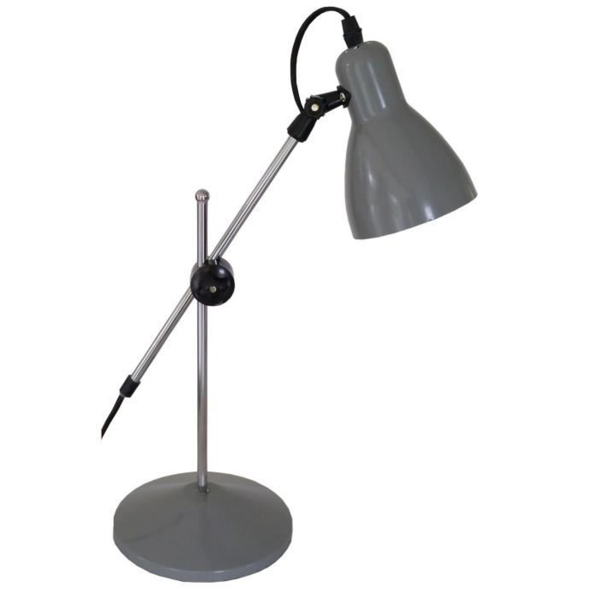 Lampe de bureau orientable en métal - Gris