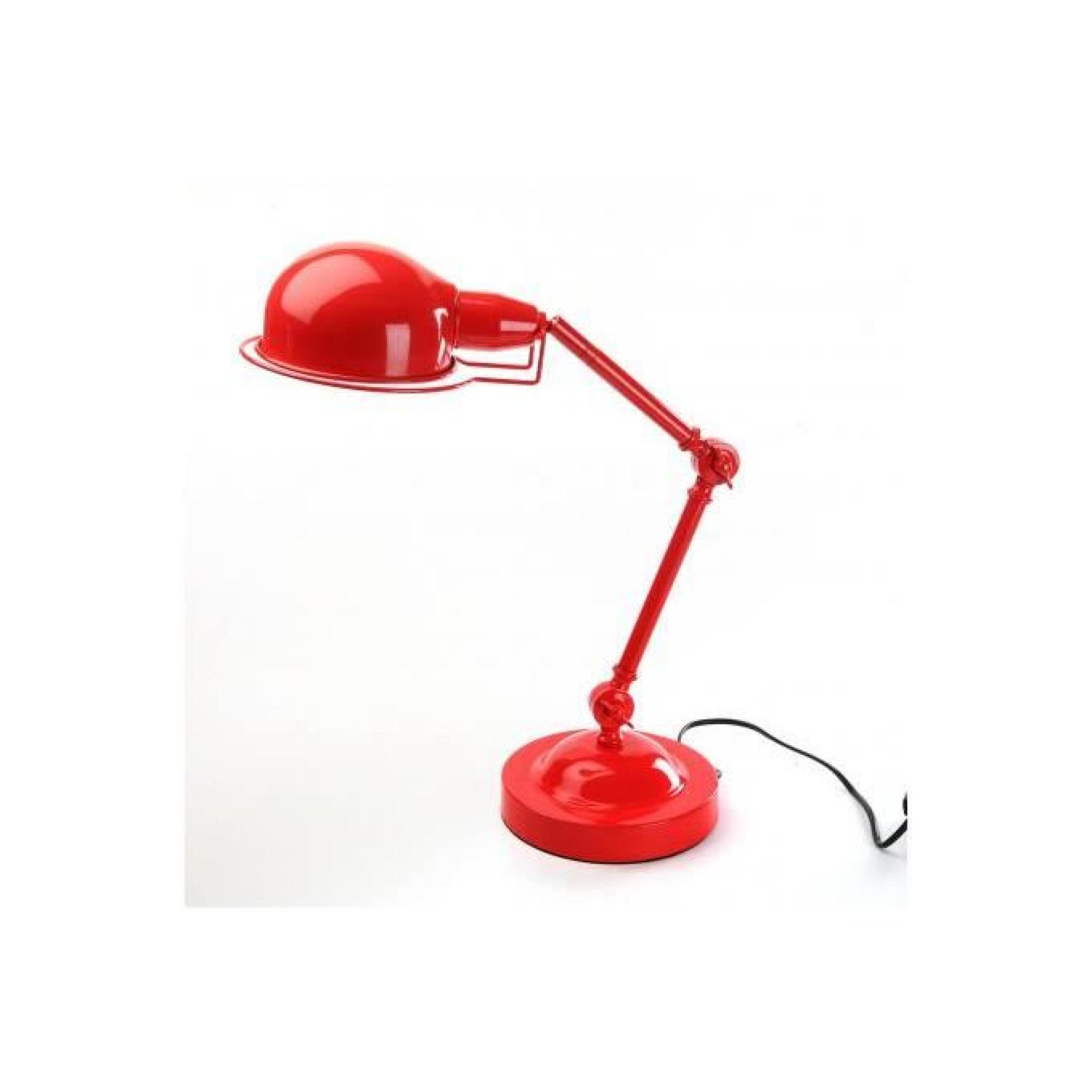 Lampe de bureau rouge H.45 cm