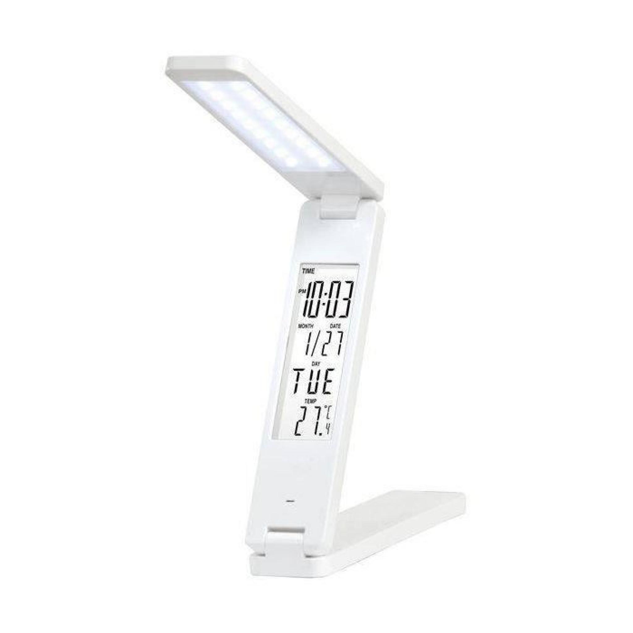 Lampe de bureau Tactile plastique blanc Data Led 2x 2W - Boutica-Design pas cher