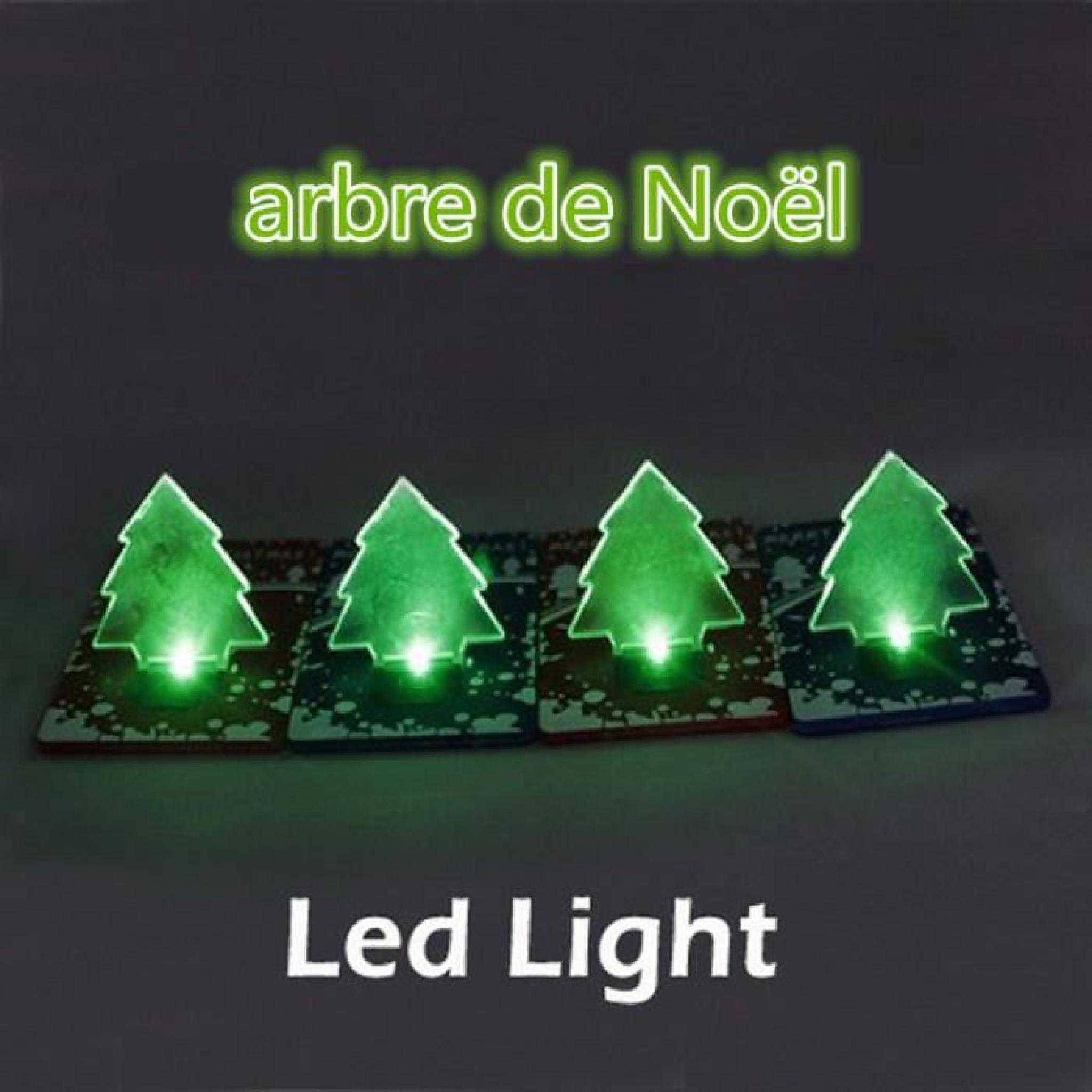 lampe de carte cartes de vœux de cadeau de carte de portefeuille d'ampoule de poche d'arbre de Noël claires LED mignonnes x 5