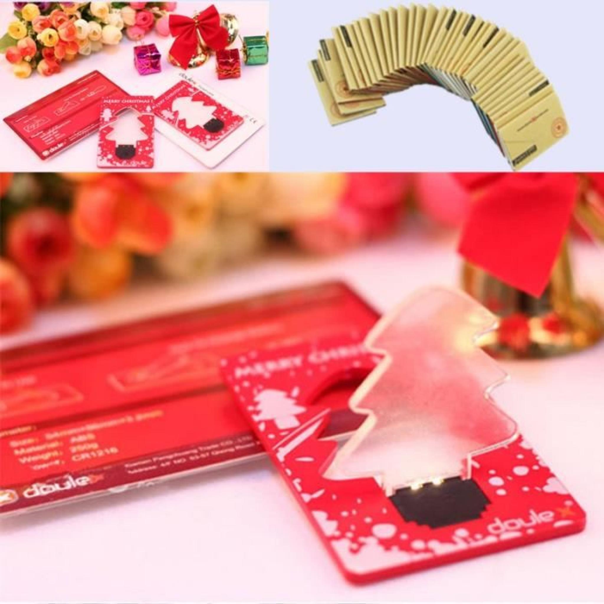 lampe de carte cartes de vœux de cadeau de carte de portefeuille d'ampoule de poche d'arbre de Noël claires LED mignonnes x 5 pas cher