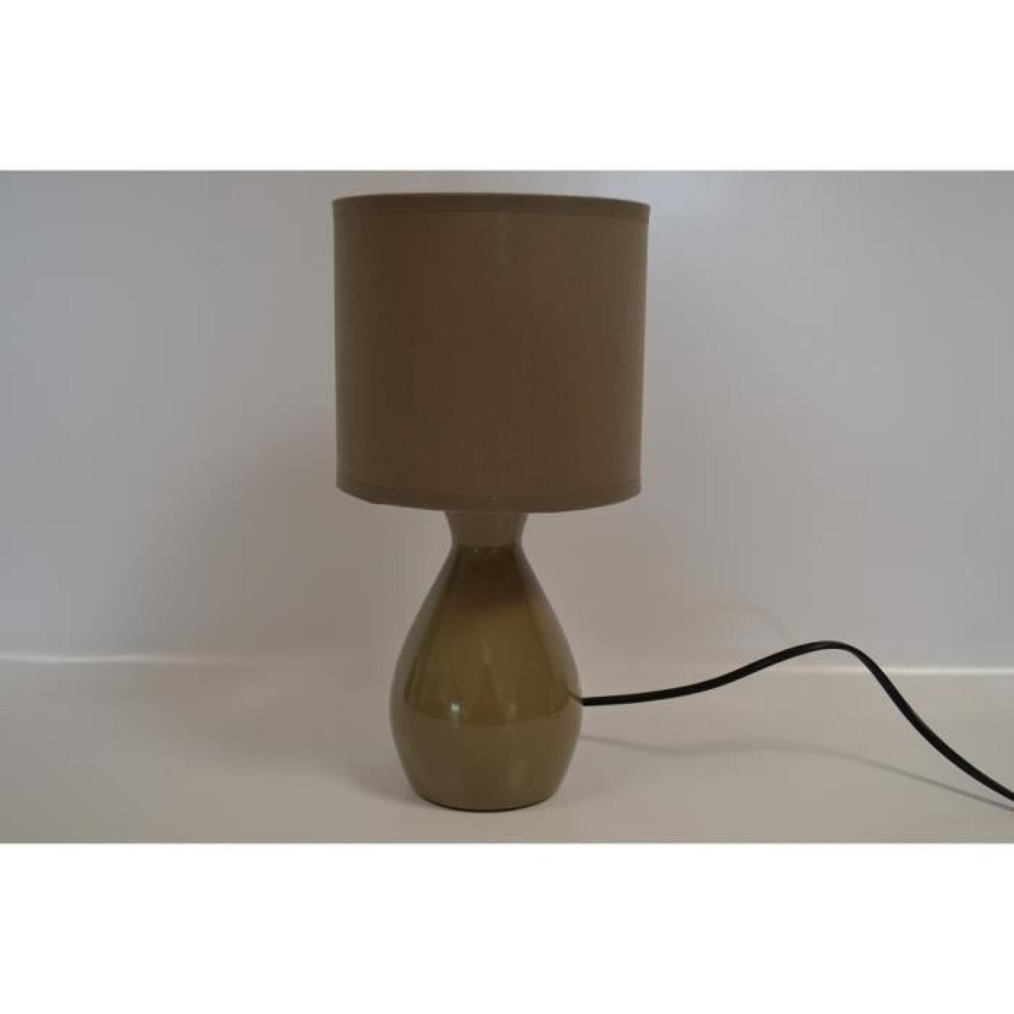 Lampe de chevet ovale ceramique taupe