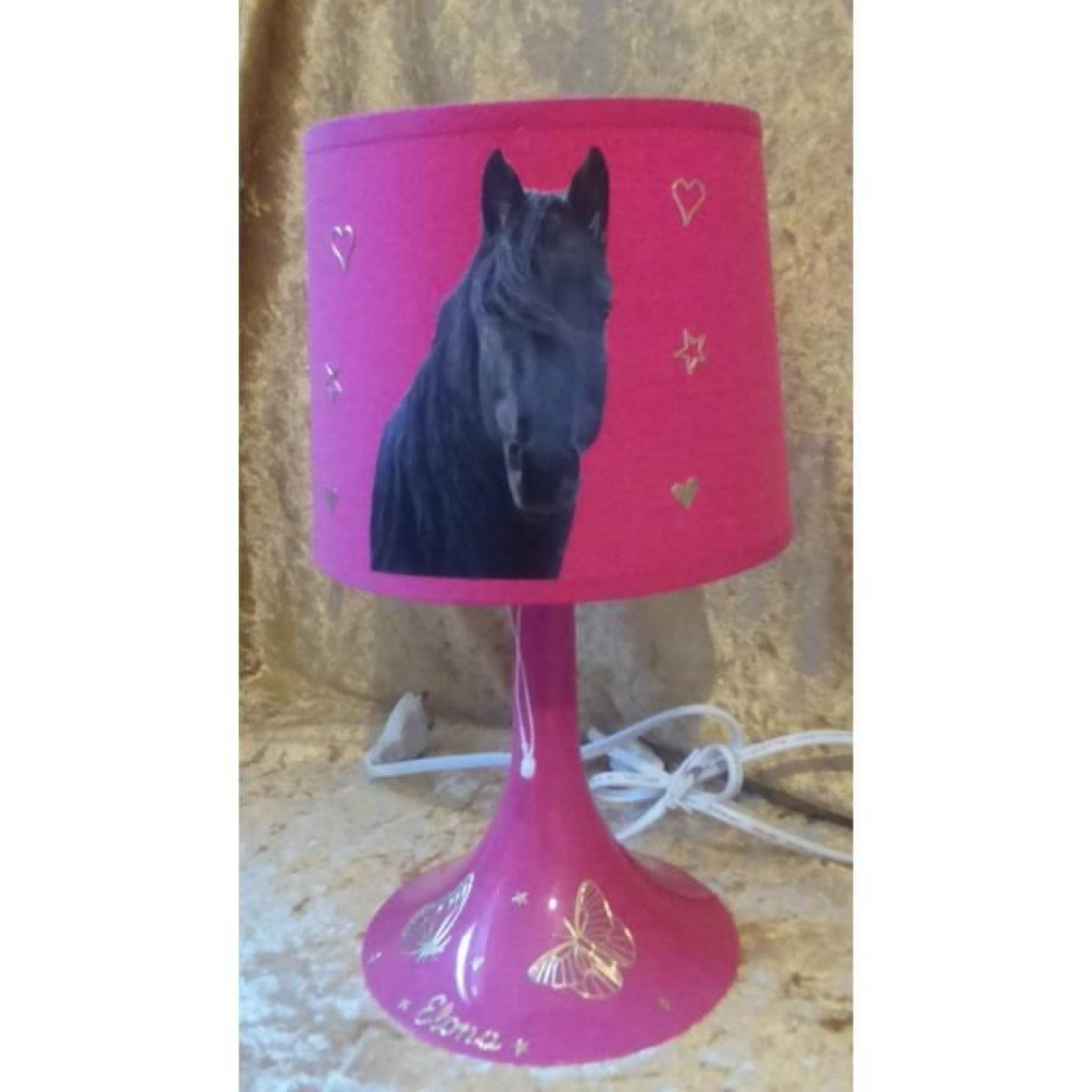 lampe de chevet rose ceval noir 